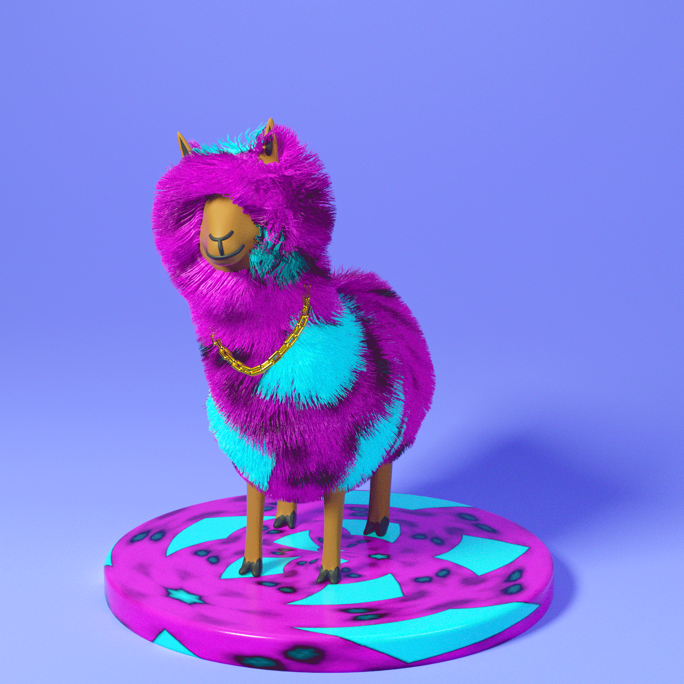 BABYCRYPTOLLAMAS #0283:	Wild Purple Sky Blue Baby By Psychdre