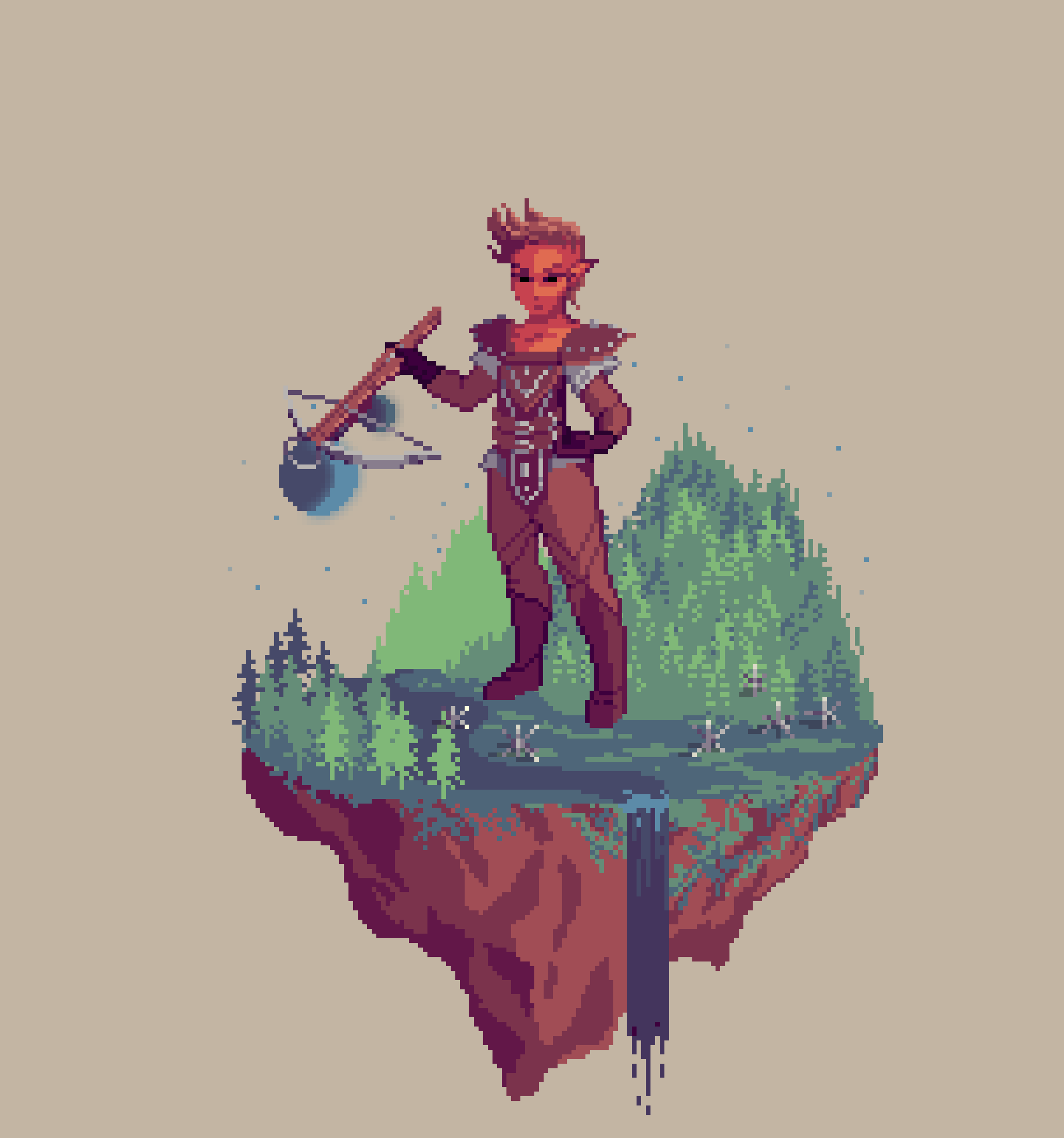Dawn Half-Elf Dungeoneer Rogue from The Forest + Caltrops
