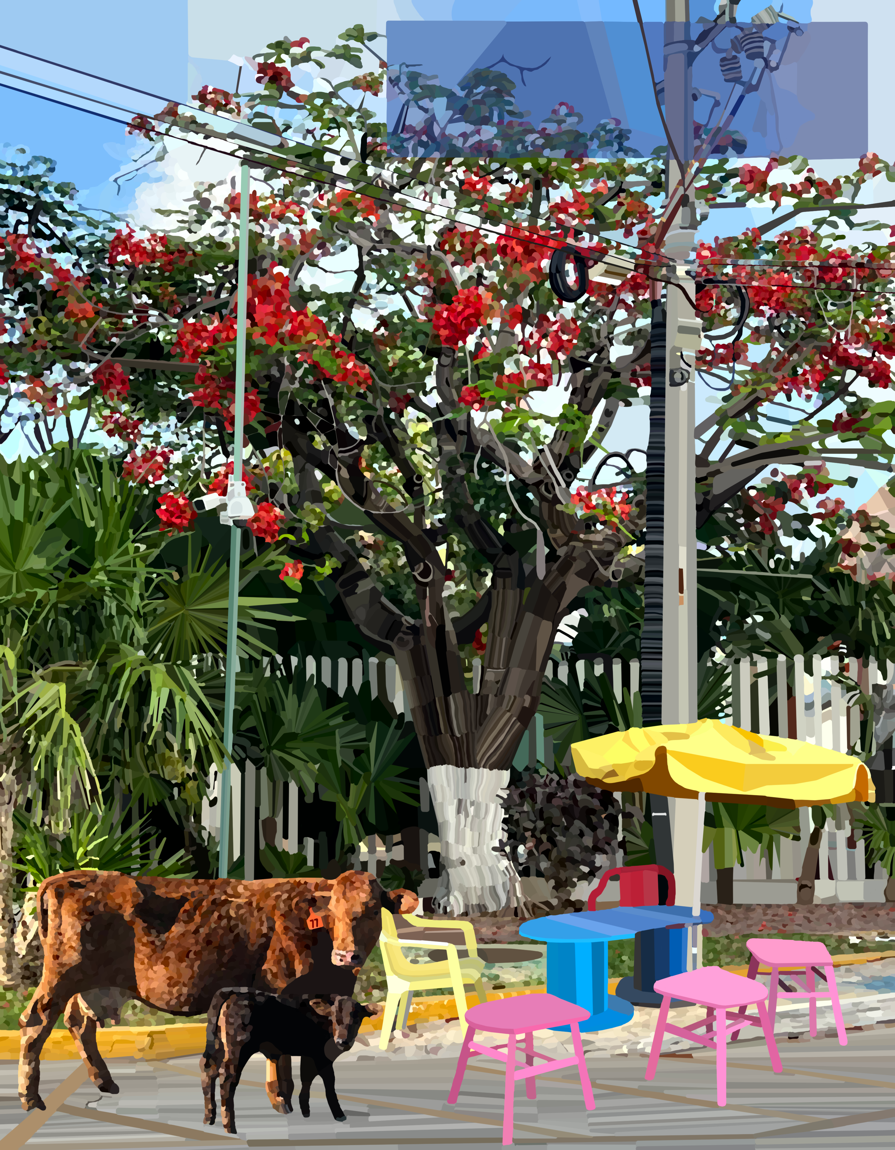 Red Tree with Cows #3/56