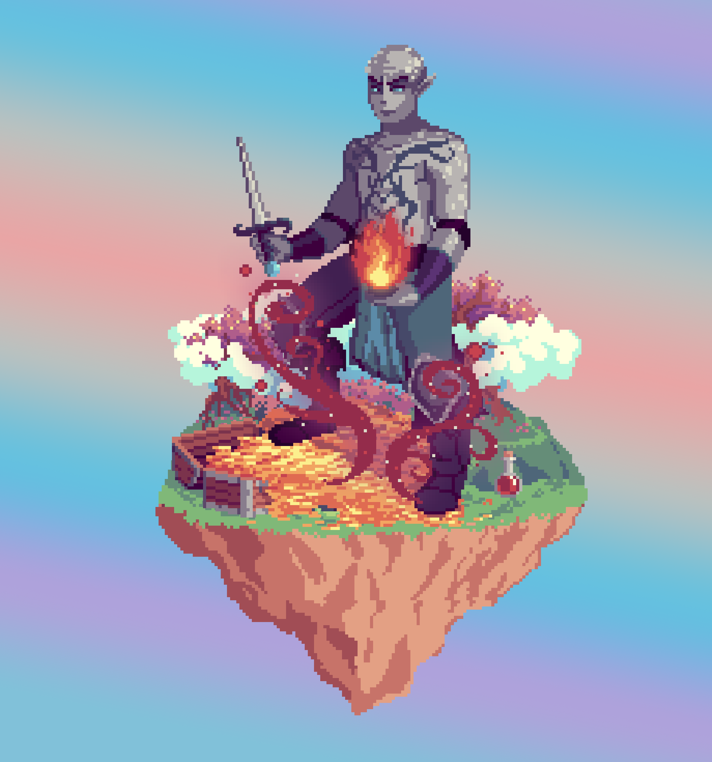 Ironink Giant Emberblood Sorcerer Keeper of The Glade + Potion