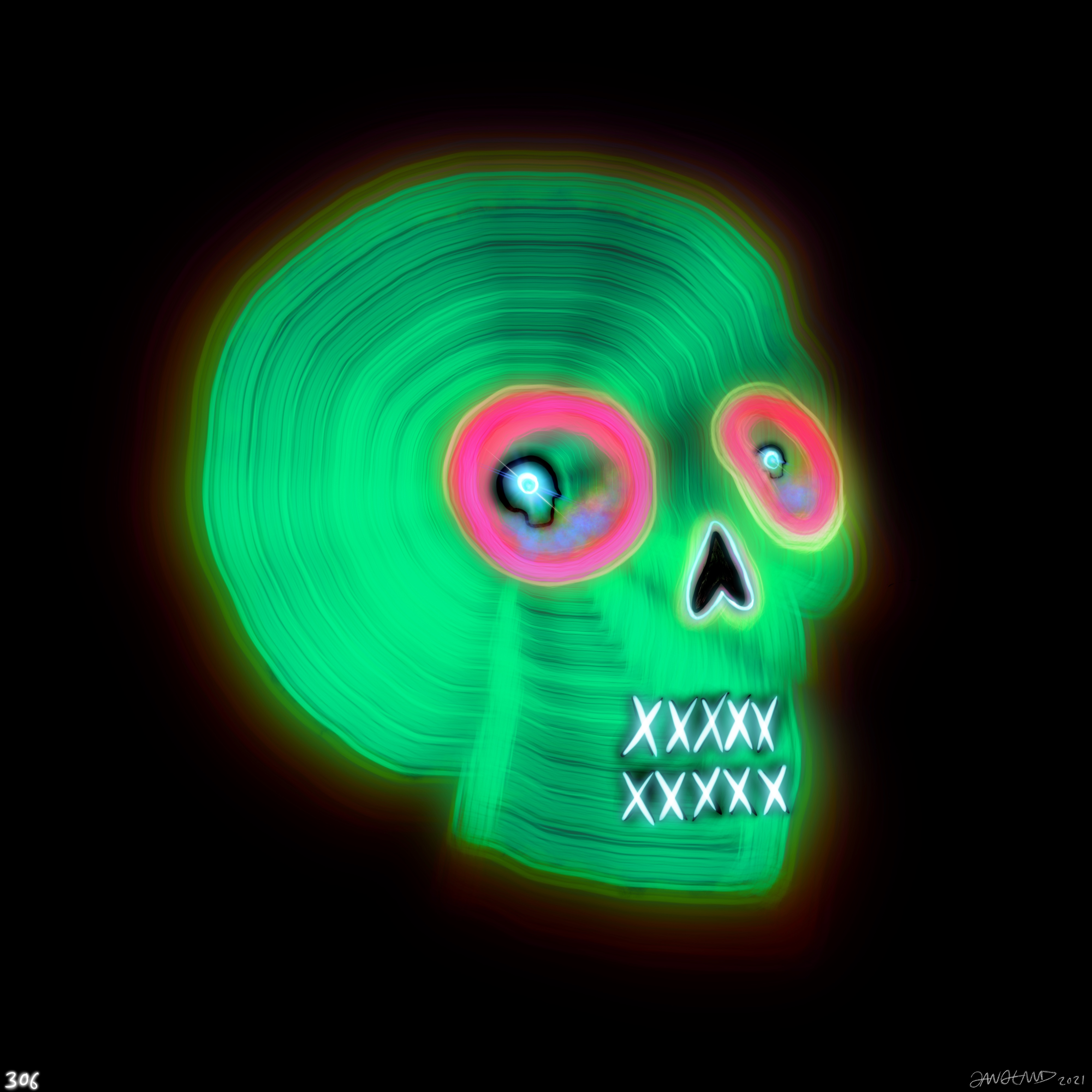 Gangland Skull #306 - by Eddie Gangland