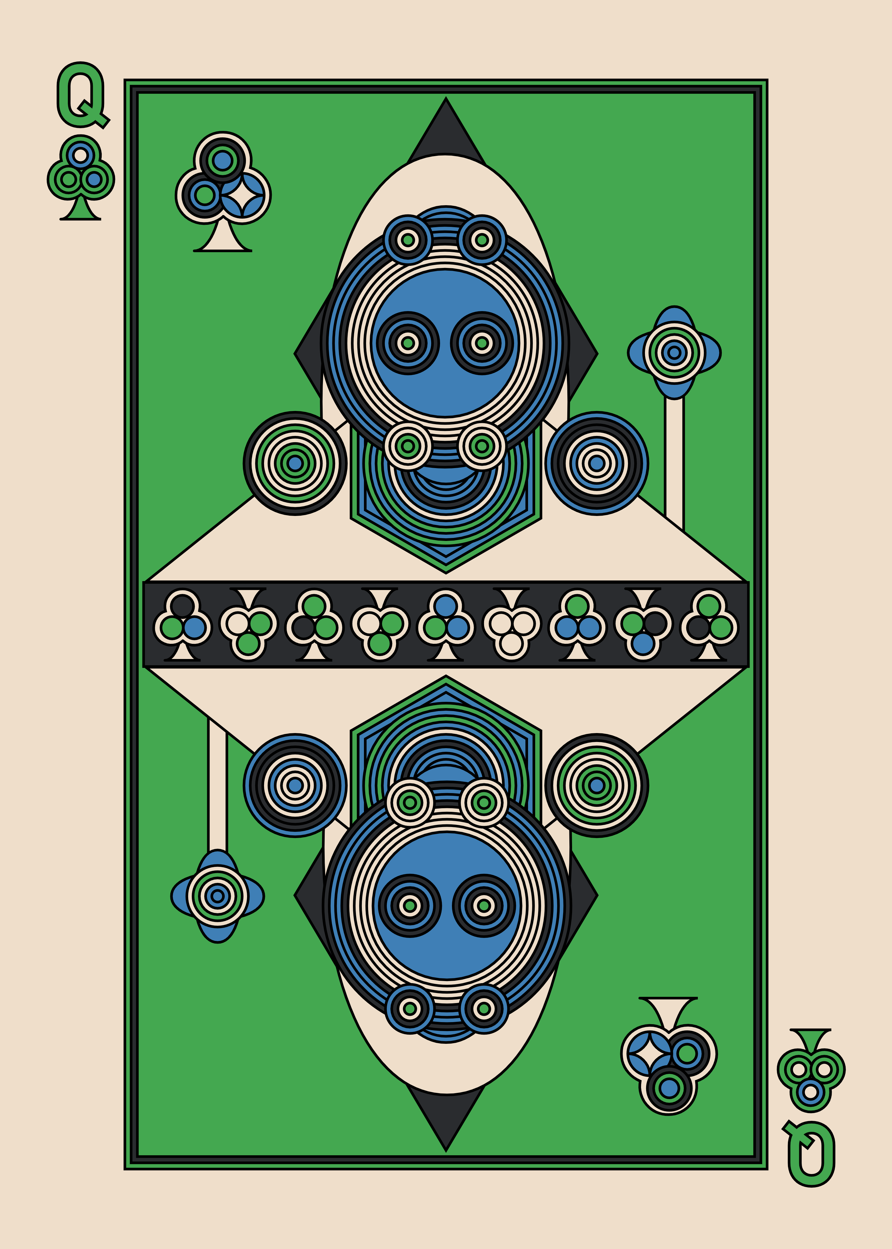 Queen of Clubs Dark