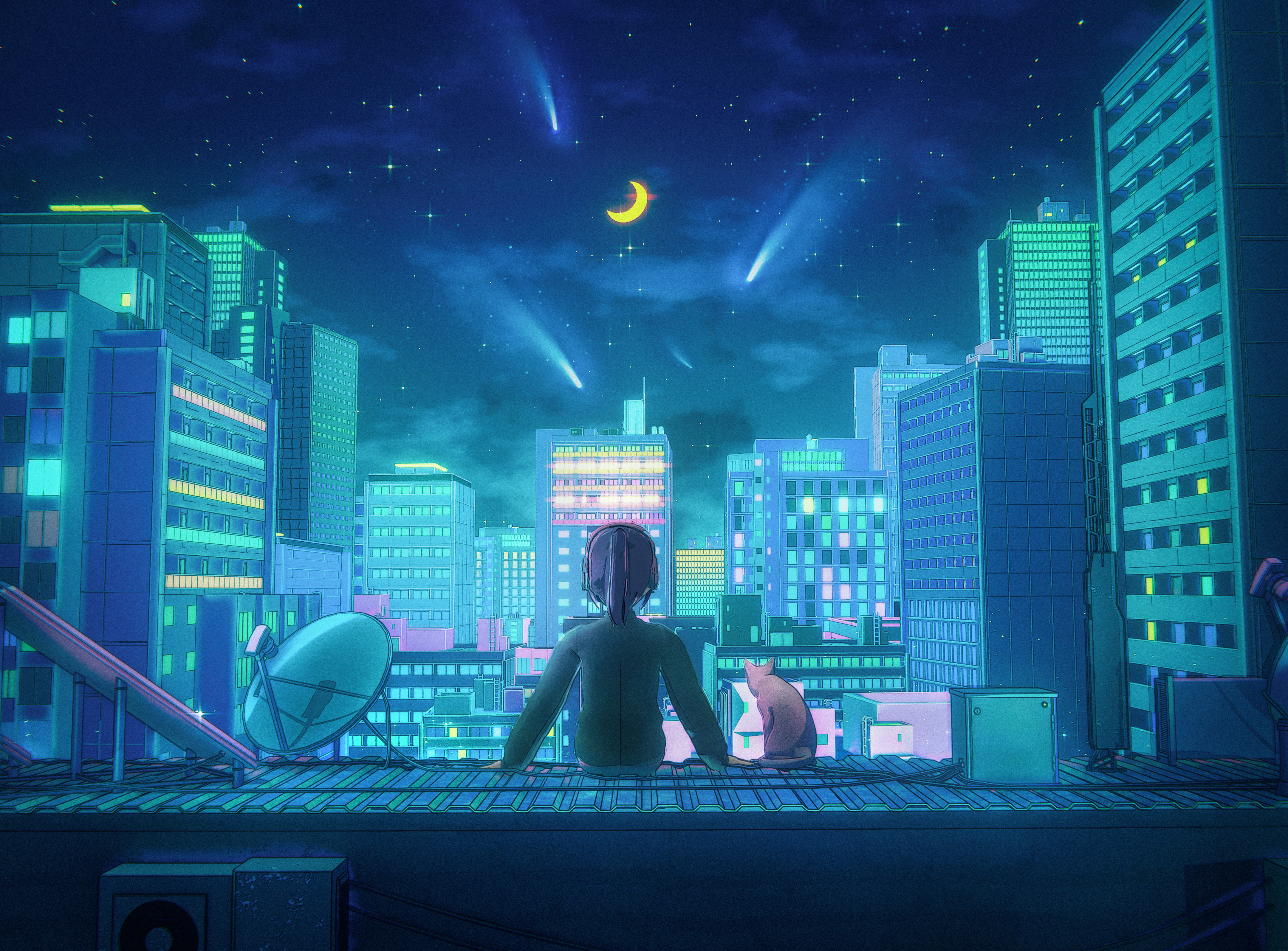 Moonlit Rooftop #8/10