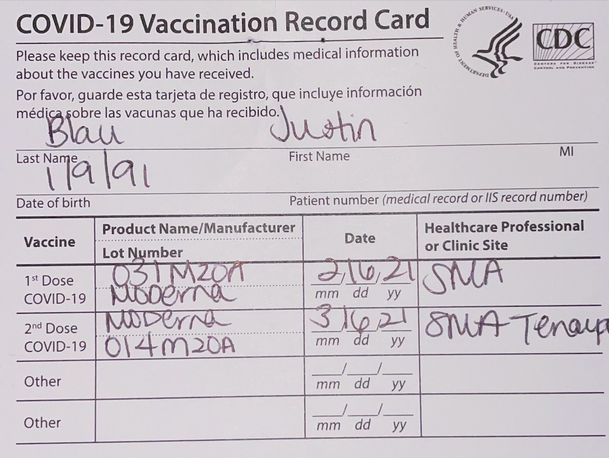 Proof Of Vax 1/18