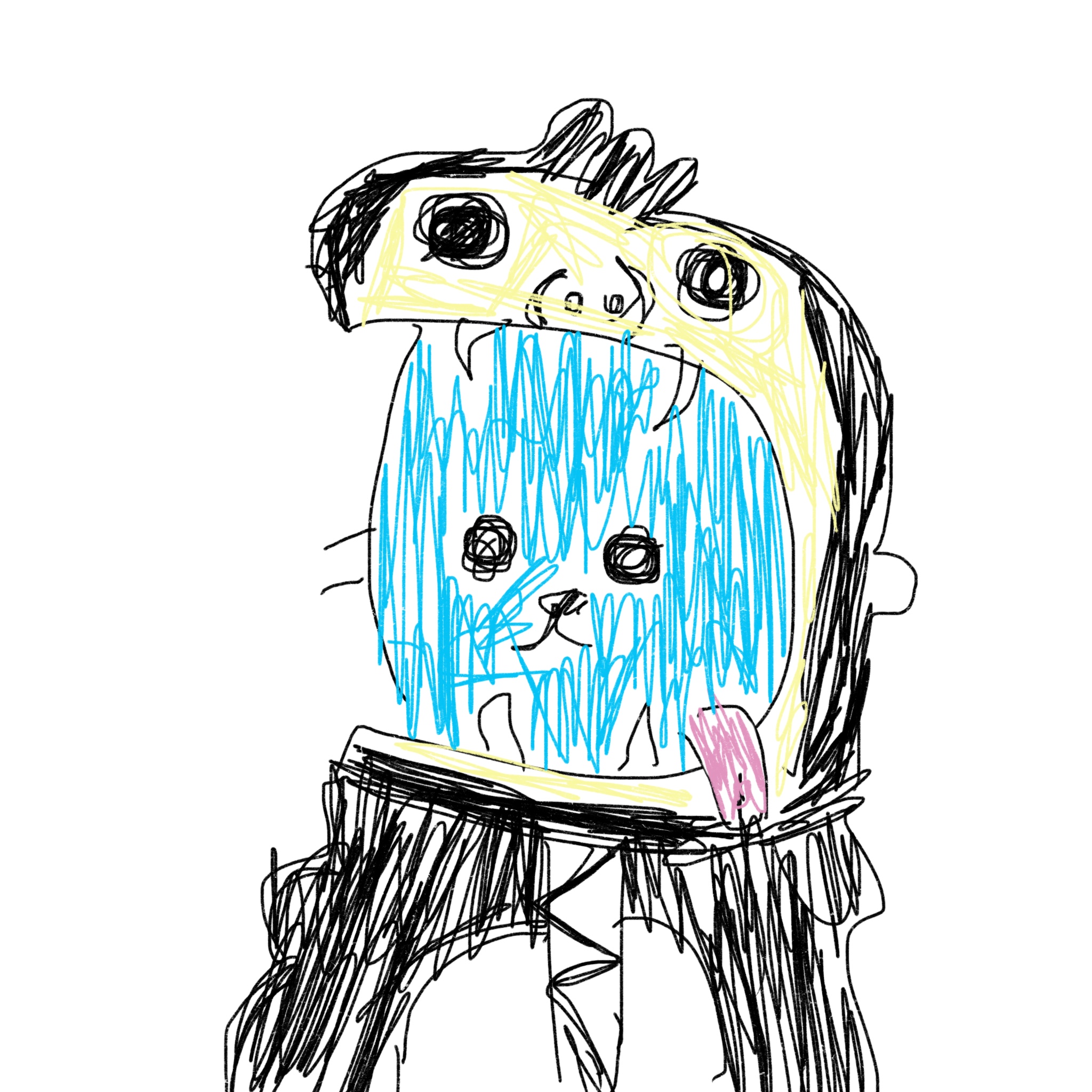 Hand Drawn Cool Cat 8344