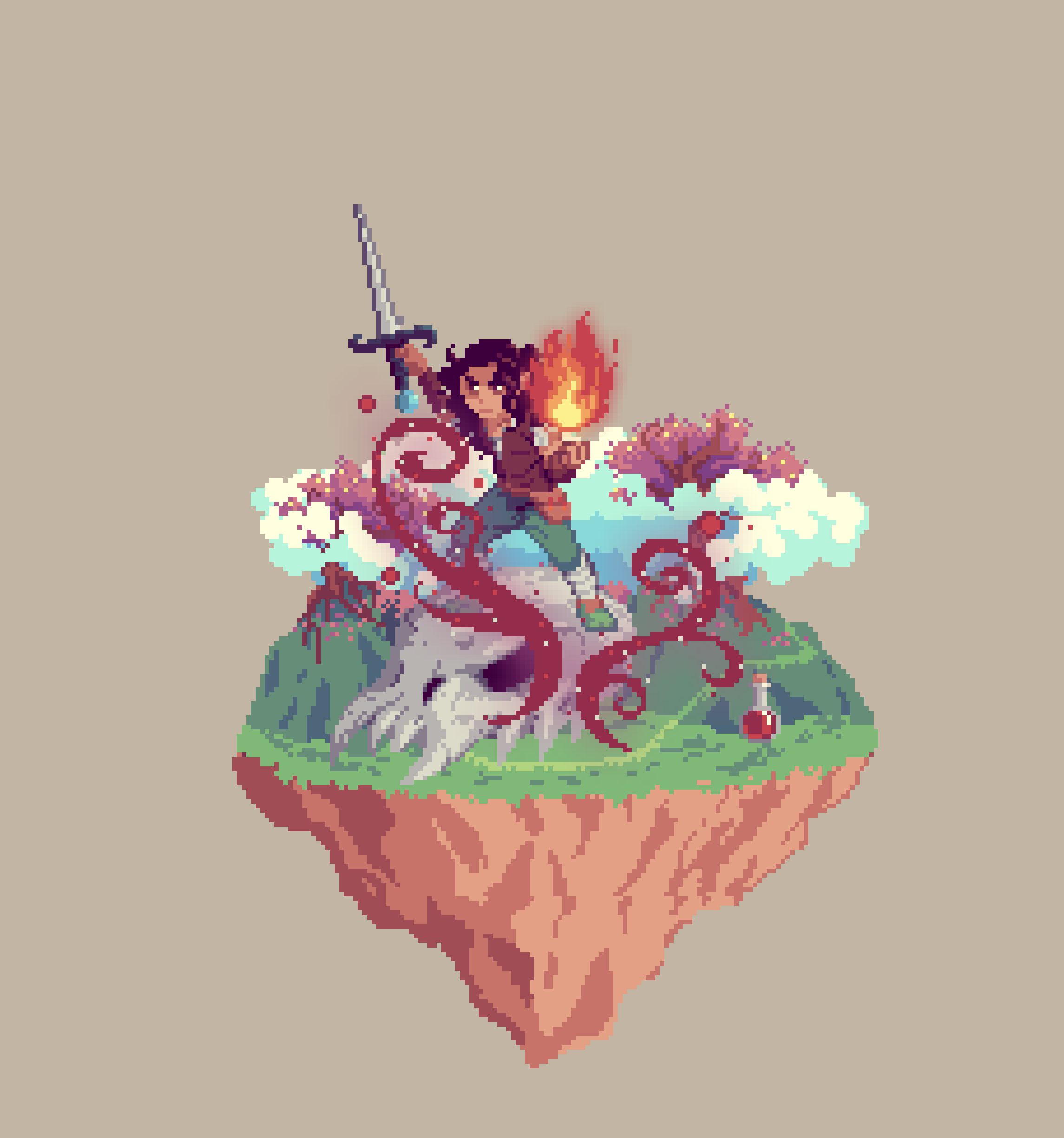 Sporepaw Halfling Emberblood Sorcerer from The Glade + Potion