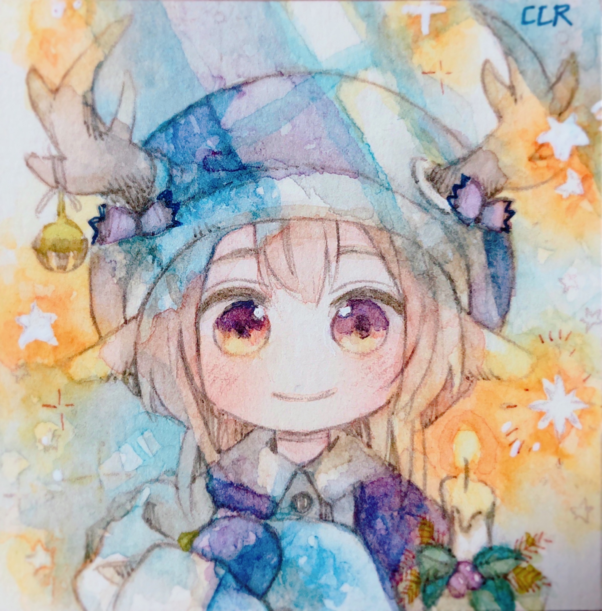 Watercolor Winter Girl #ex