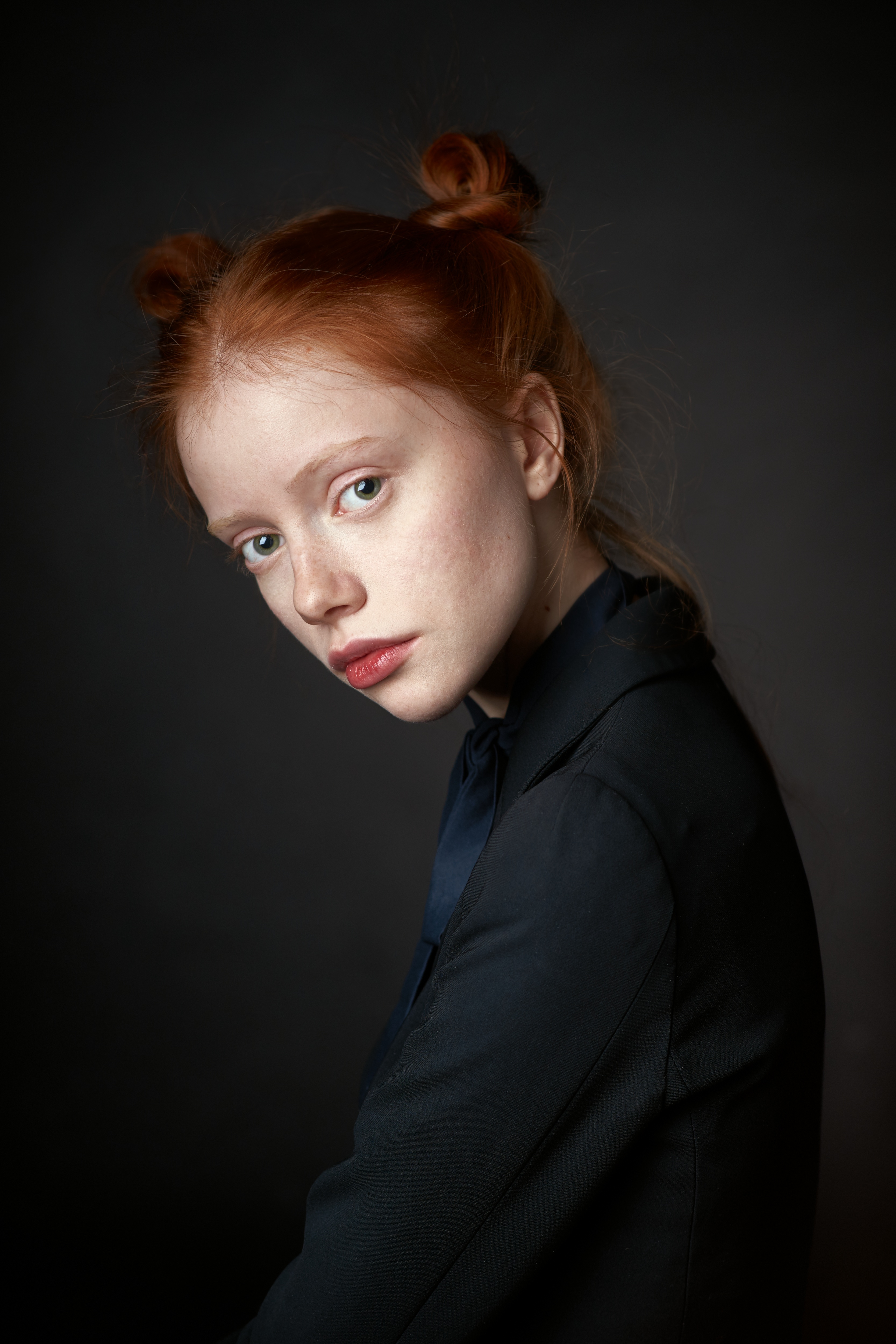 Girl with a blue ribbon