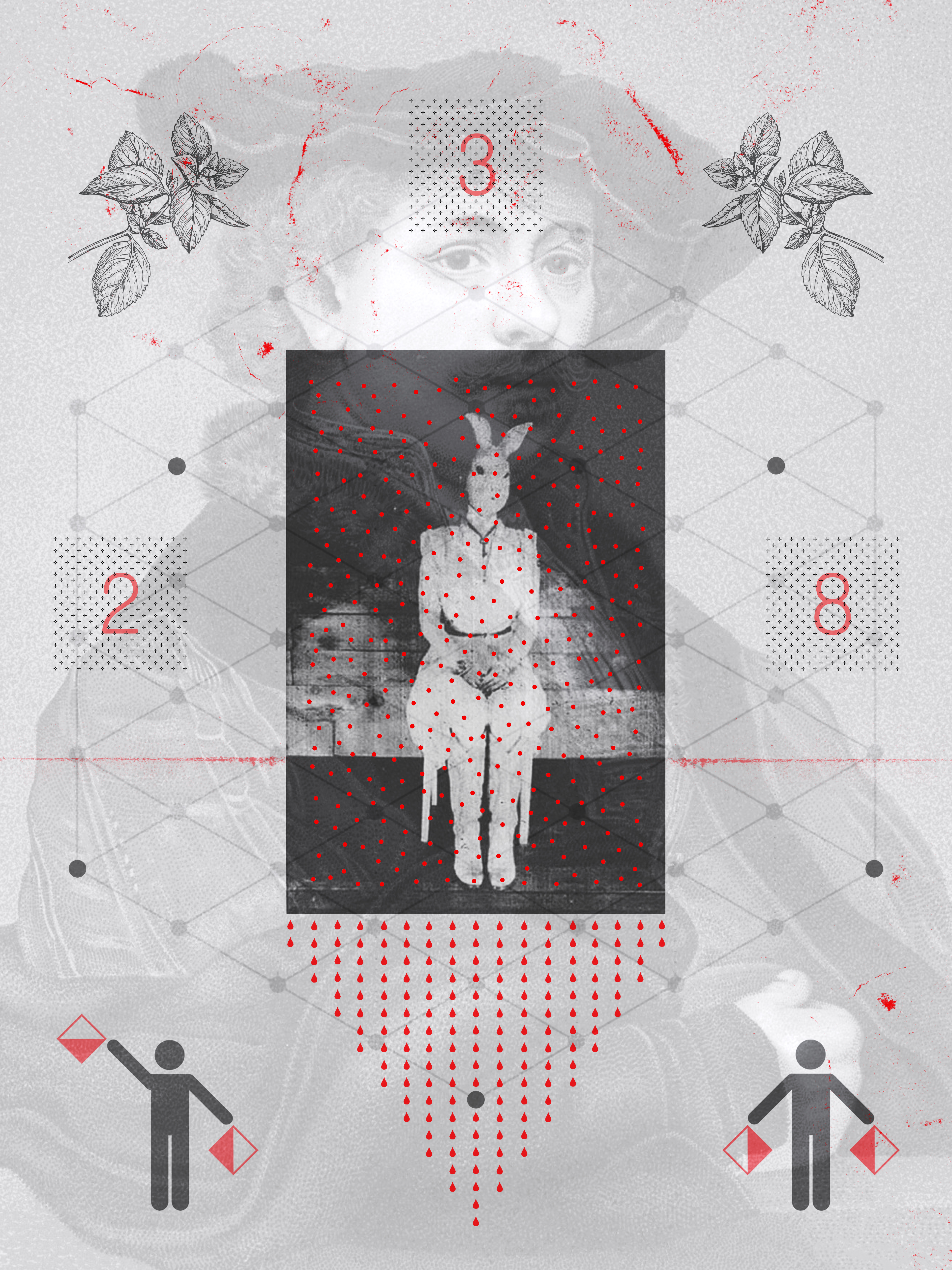 Semaphoric Rembrandt with Bunny Rabbit and Mint