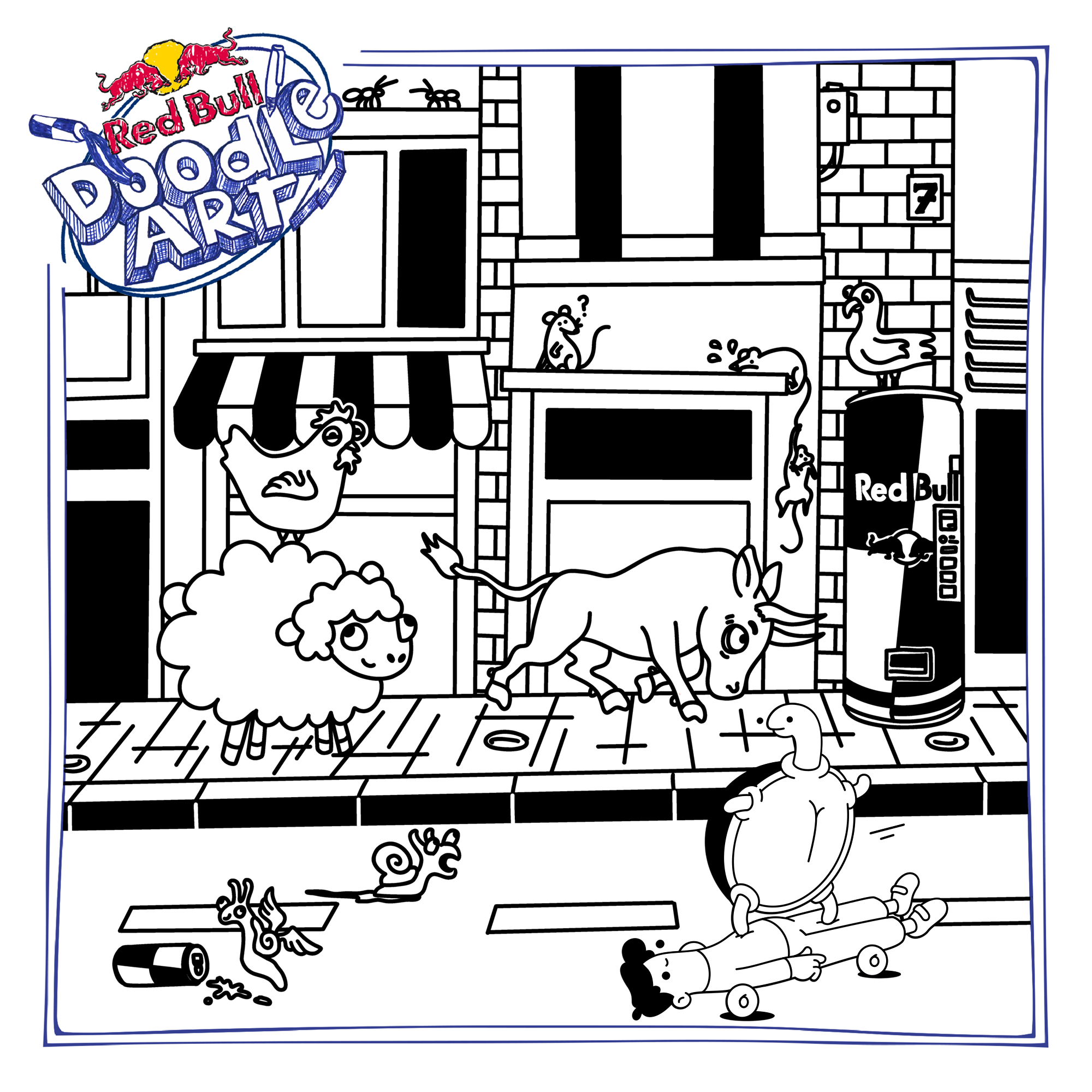 Red Bull Doodle Art Collection mentored by Burnt Toast #6483/12935