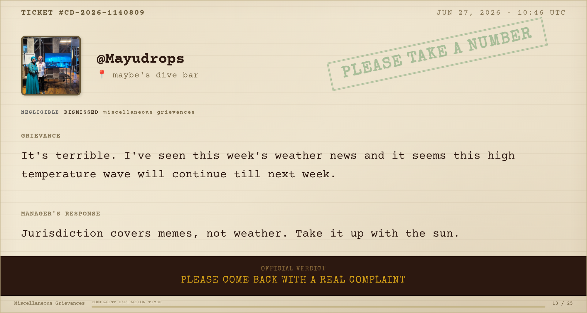 Complaint #011