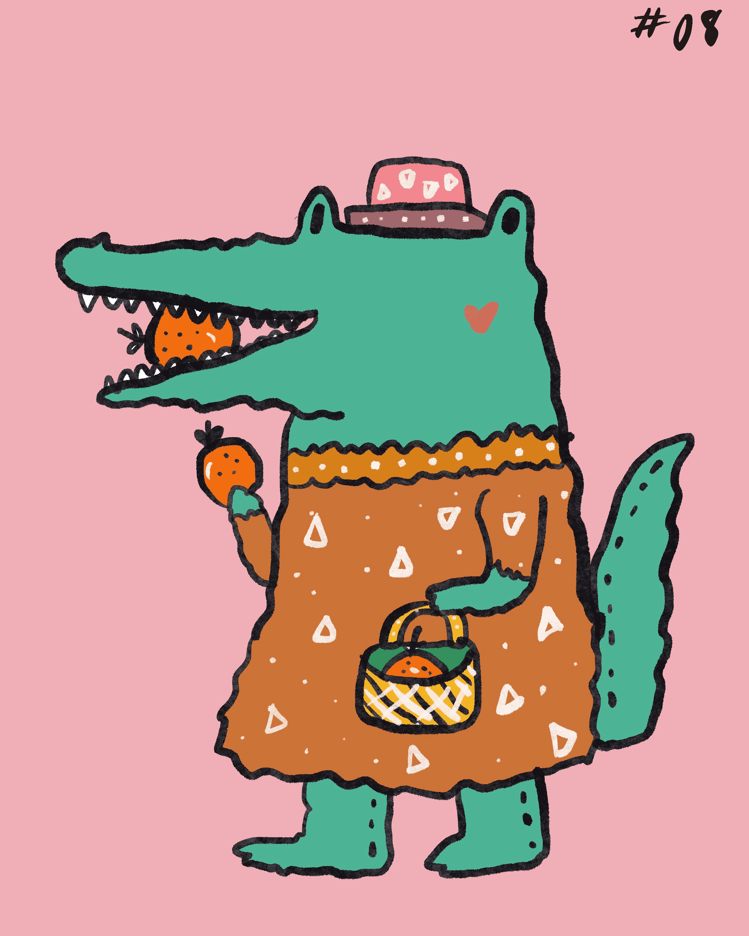 08 croco eat orange