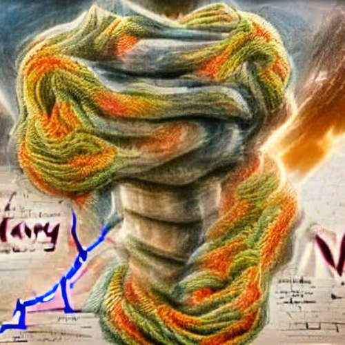 the neverending yarn of victory looks like an unfurling scarf