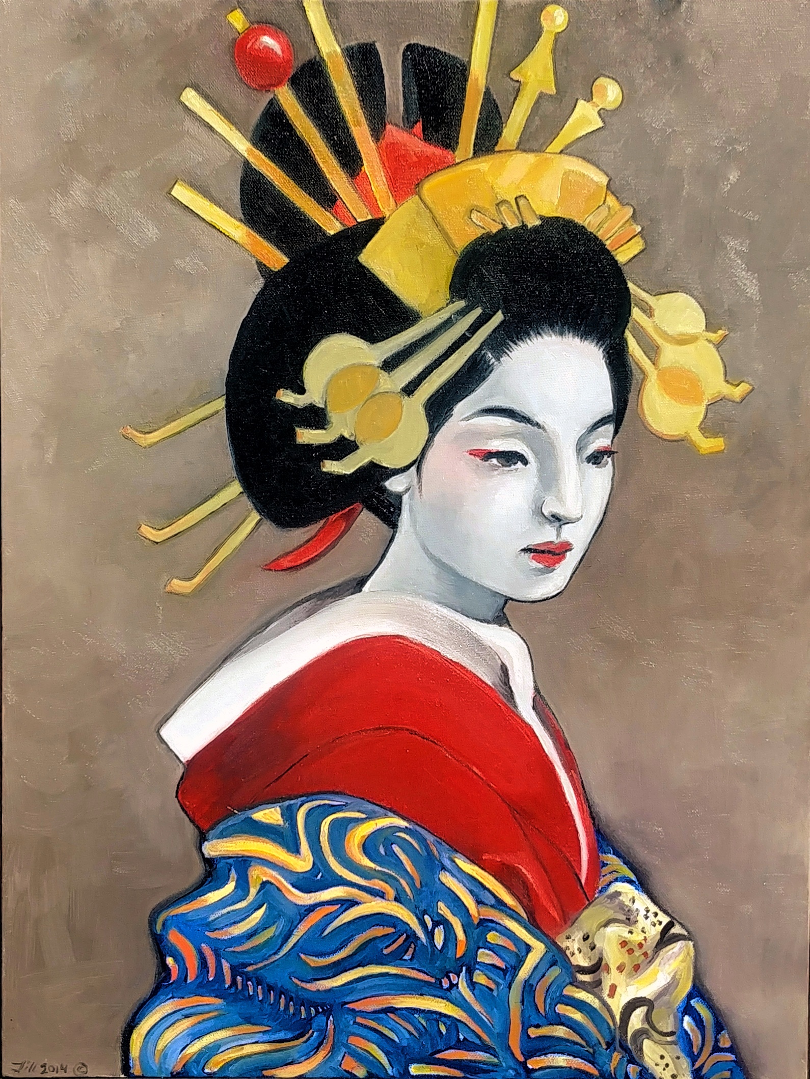 oiran in red