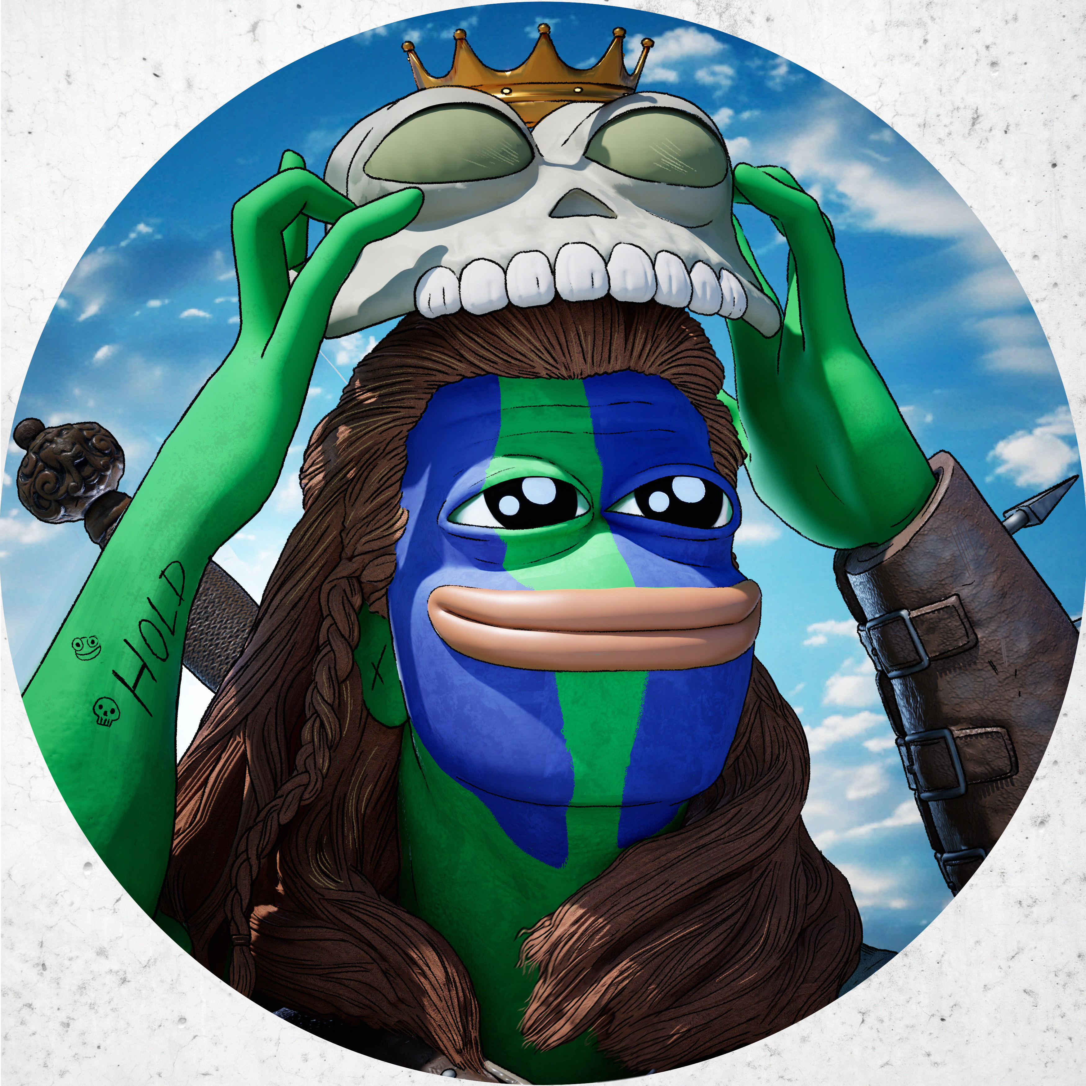 HOLD PEPE SKULL