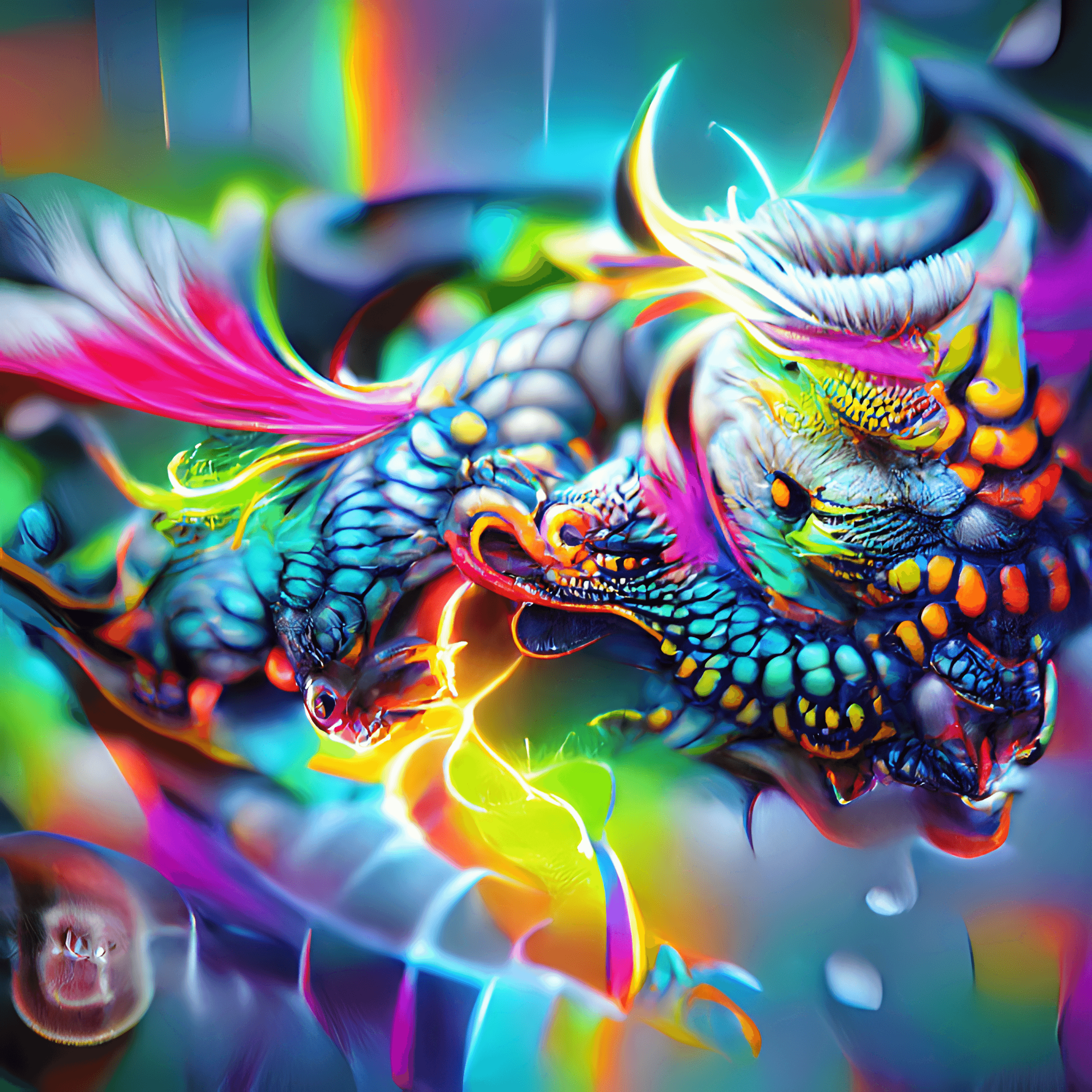 Rainbow Japanese Dragon
