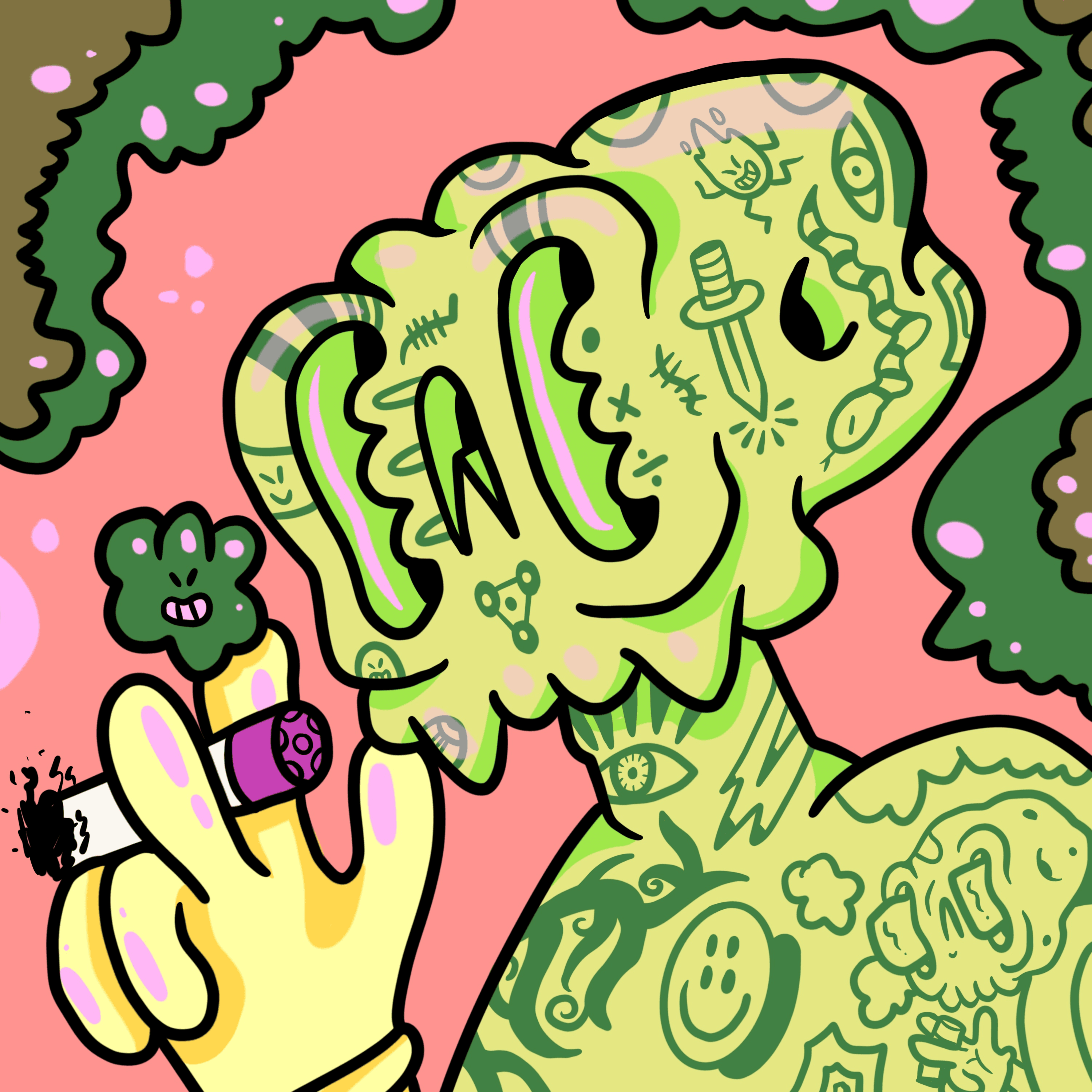 Smoking Skull #190