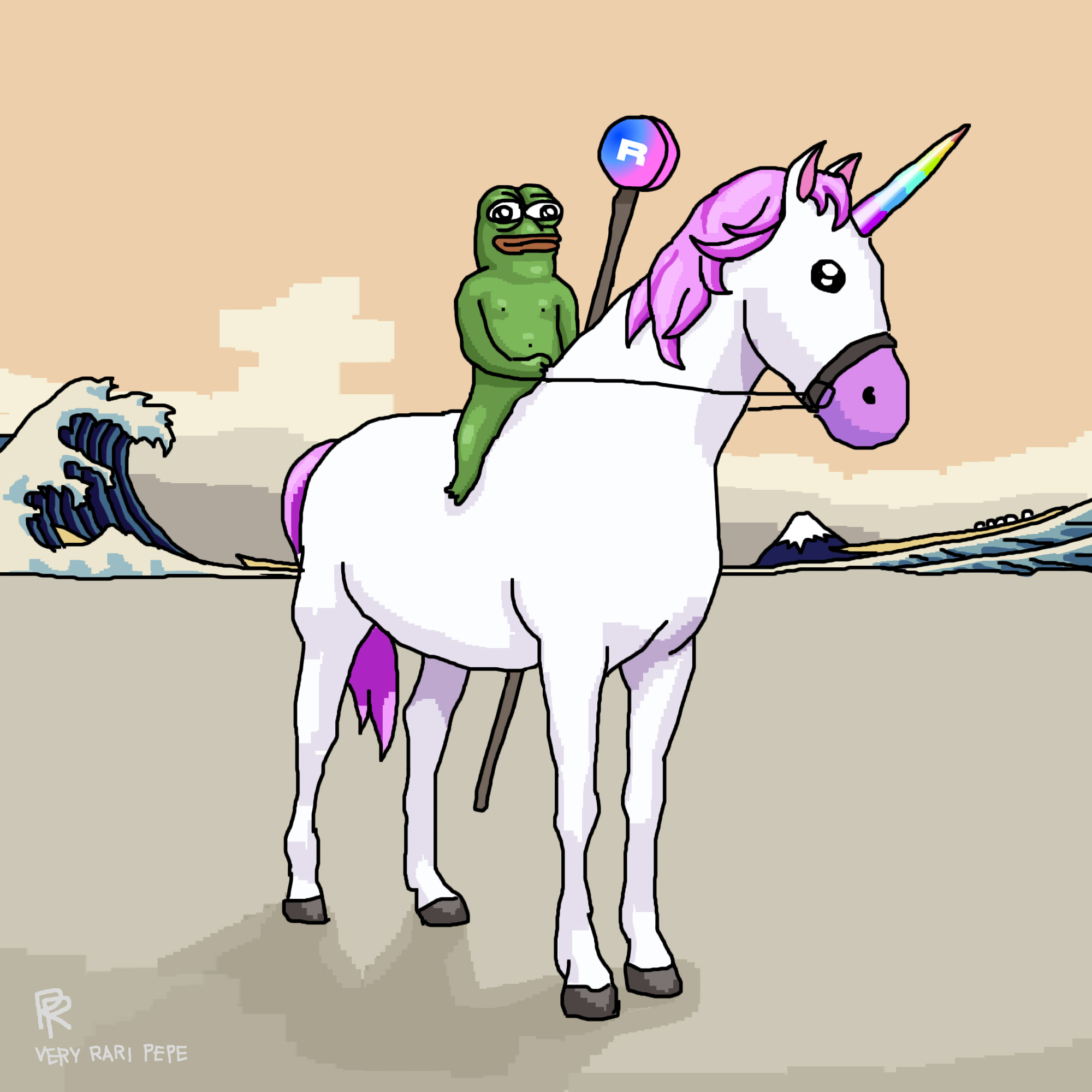 Rari Pepe riding Uniswap.