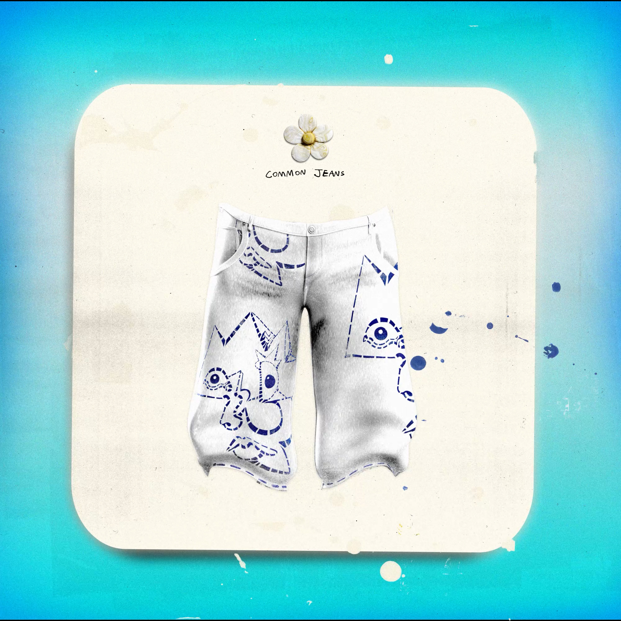 Faces Embroidered Jeans