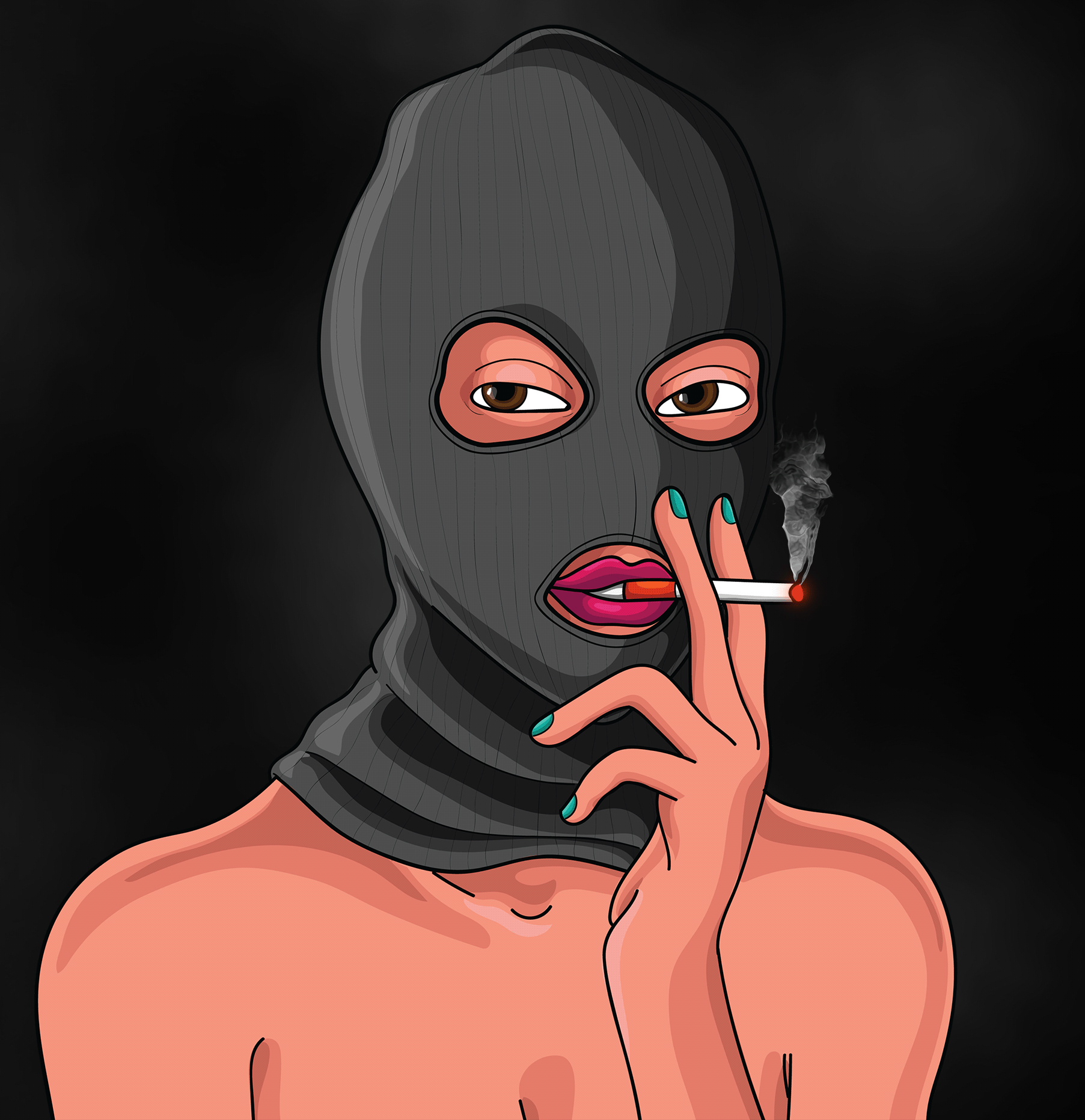 Behind the smoke