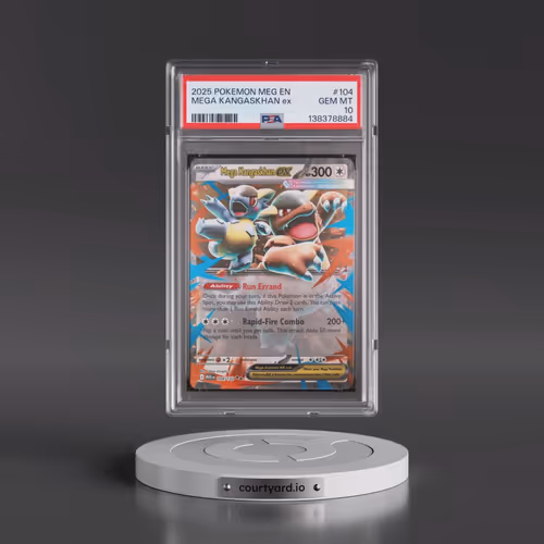 2025 Pokémon Meg EN-Mega Evolution #104 Mega Kangaskhan EX - Holo (PSA 10 GEM MINT)