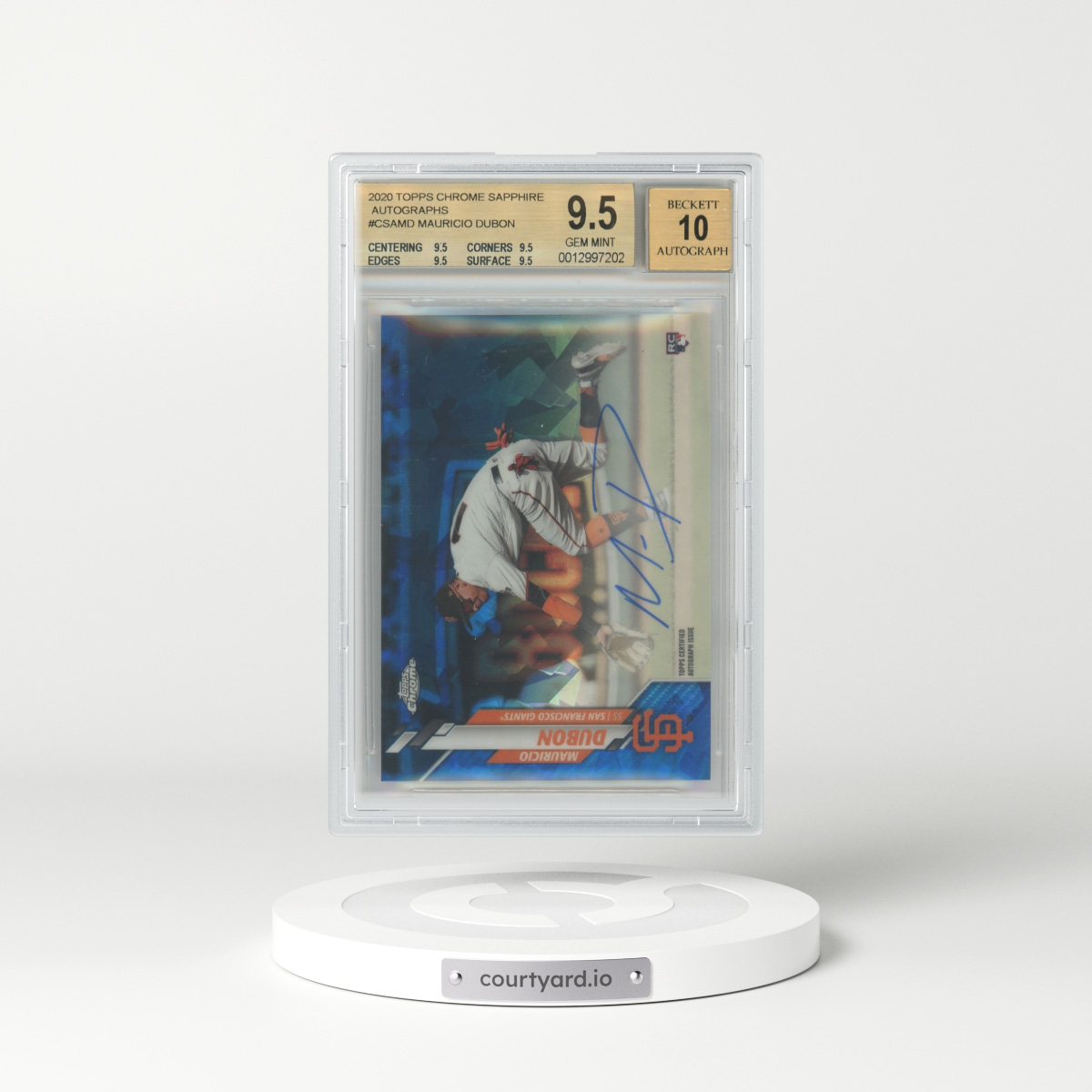 2020 Topps Chrome Sapphire Autographs #CSAMD Mauricio Dubon (BGS 9.5 GEM MINT)