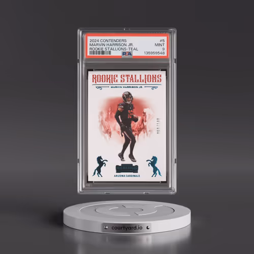 2024 Panini Contenders Rookie Stallions #5 Marvin Harrison Jr. - Teal (PSA 9 MINT)