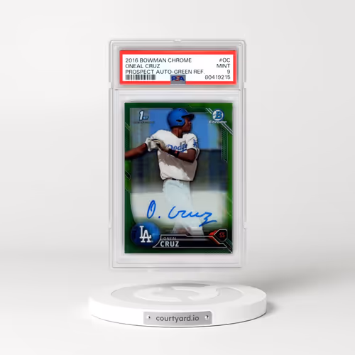 2016 Bowman Chrome Prospects Autographs #OC Oneal Cruz - Green Refractor (PSA 9 MINT)