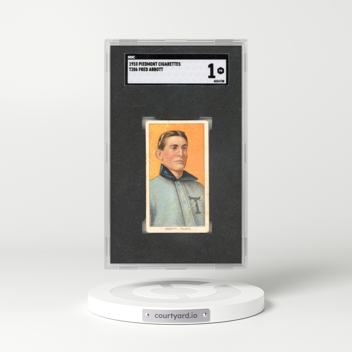 1910 Piedmont Cigarettes (T206) Abbott, Fred (SGC 1 PR)