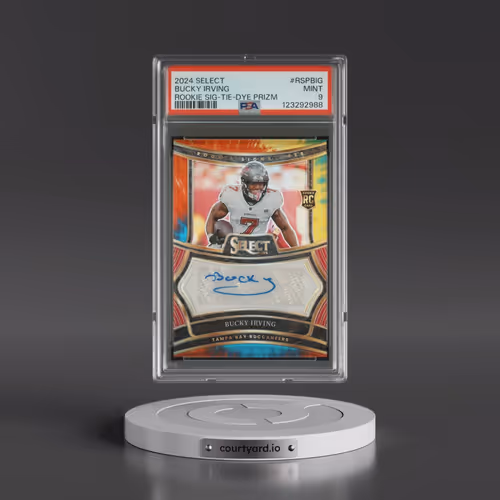 2024 Panini Select Rookie Signatures #RSPBIG Bucky Irving - Tie-Dye Prizm (PSA 9 MINT)