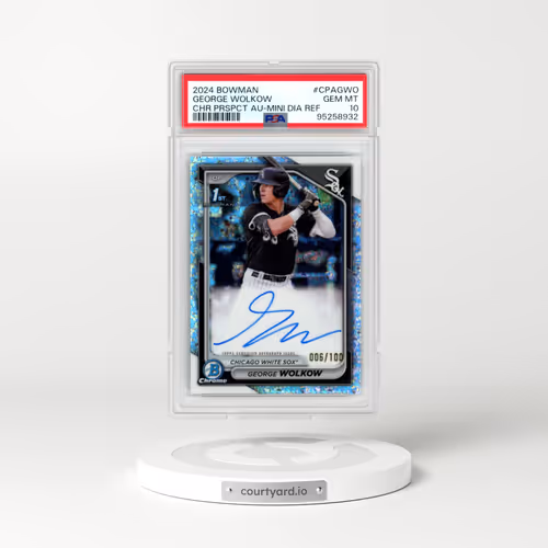 2024 Bowman Chrome Prospect Autographs #CPAGWO George Wolkow - Mini Diamond Refractor (PSA 10 GEM MI