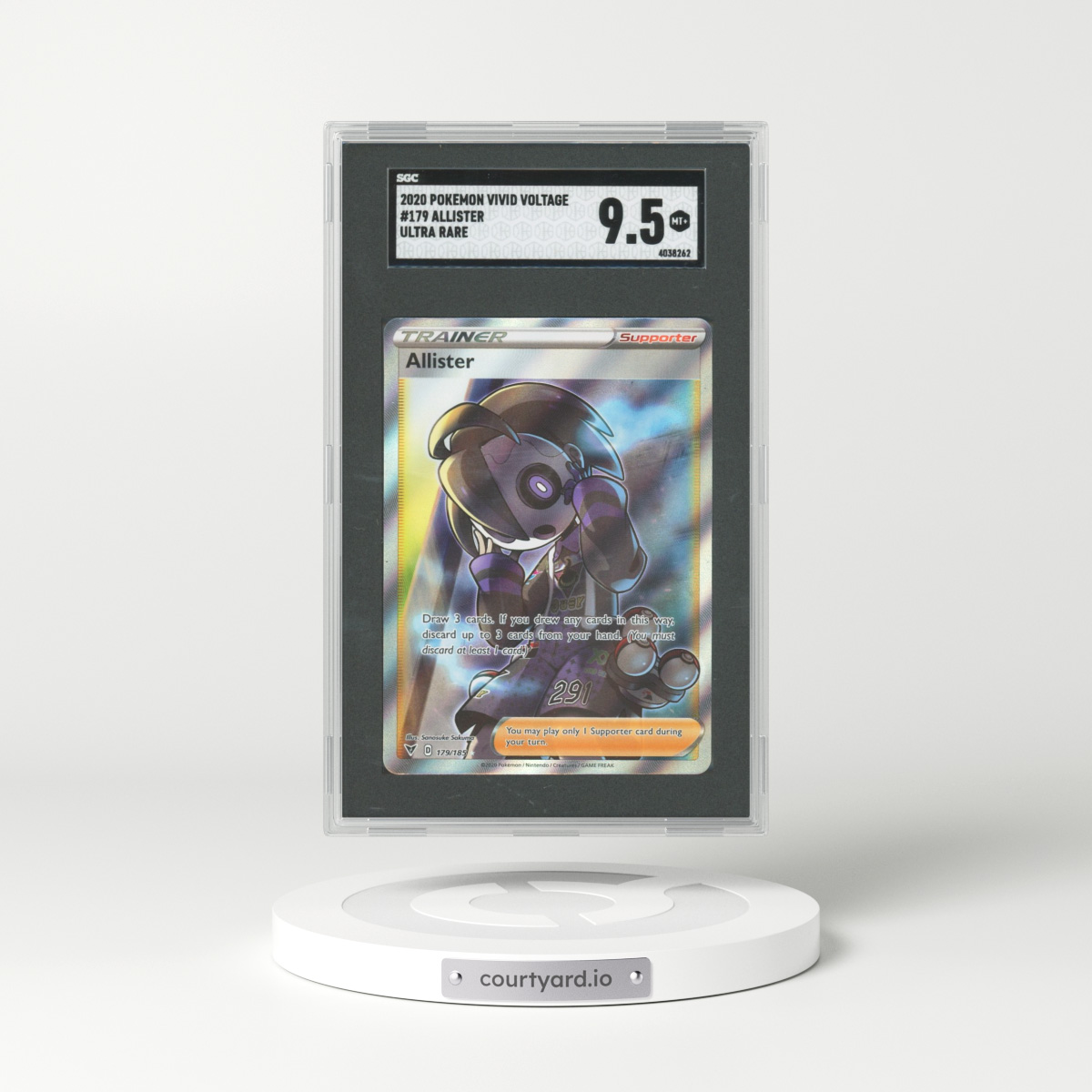 2020 Vivid Voltage #179 Allister - Full Art Holo (SGC 9.5 MINT+)