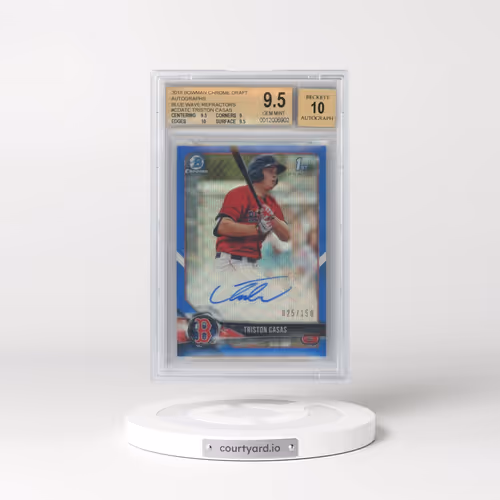 2018 Bowman Draft Chrome Draft Picks Autographs #CDATC Triston Casas - Blue Wave Refractor (BGS 9.5