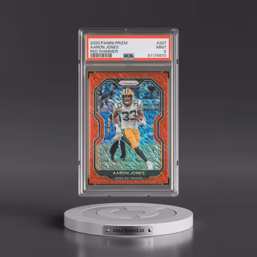 2020 Panini Prizm #207 Aaron Jones - Red Shimmer (PSA 9 MINT)