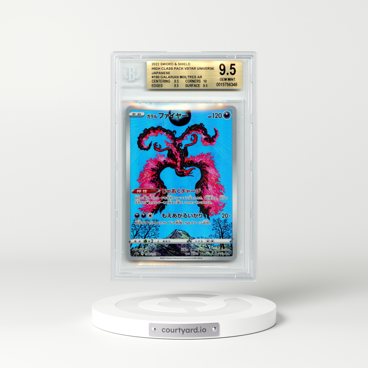 2022 Japanese VSTAR Universe #190 Galarian Moltres - Full Art Holo (BGS 9.5 GEM MINT)
