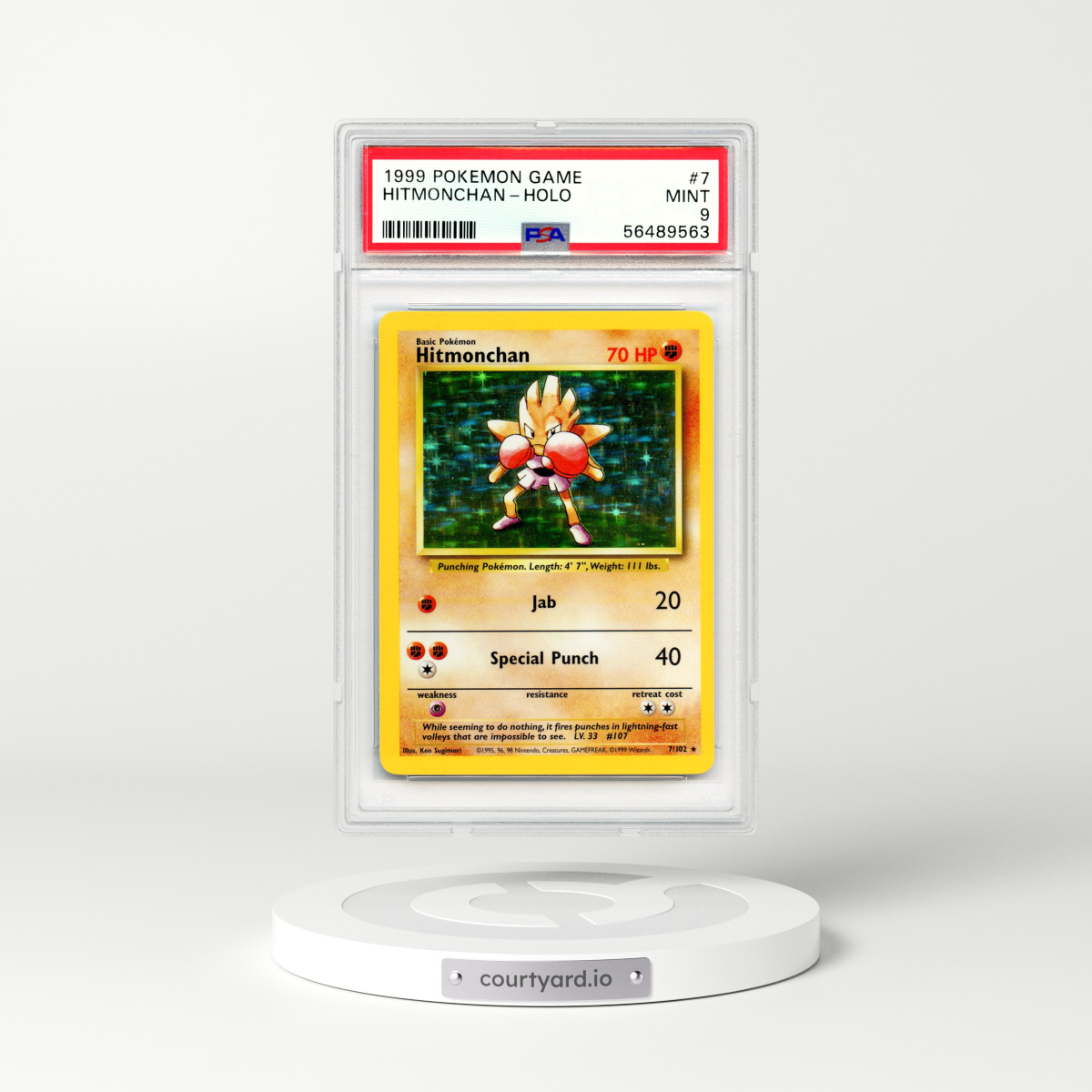 1999 Base Set #7 Hitmonchan - Holo (PSA 9 MINT)