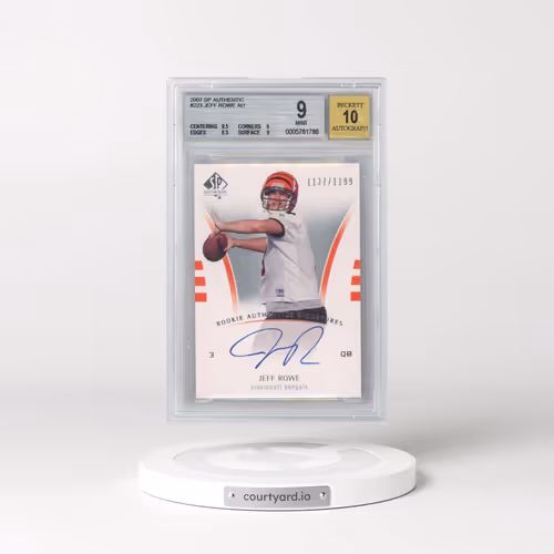 2007 SP Authentic #223 Jeff Rowe AU RC (BGS 9 MINT)