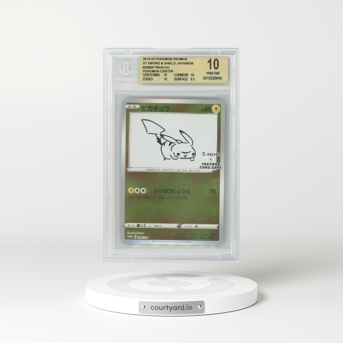 2022 Japanese Yu Nagaba X Pokemon #208SP Pikachu - Holo (BGS 10 PRISTINE)