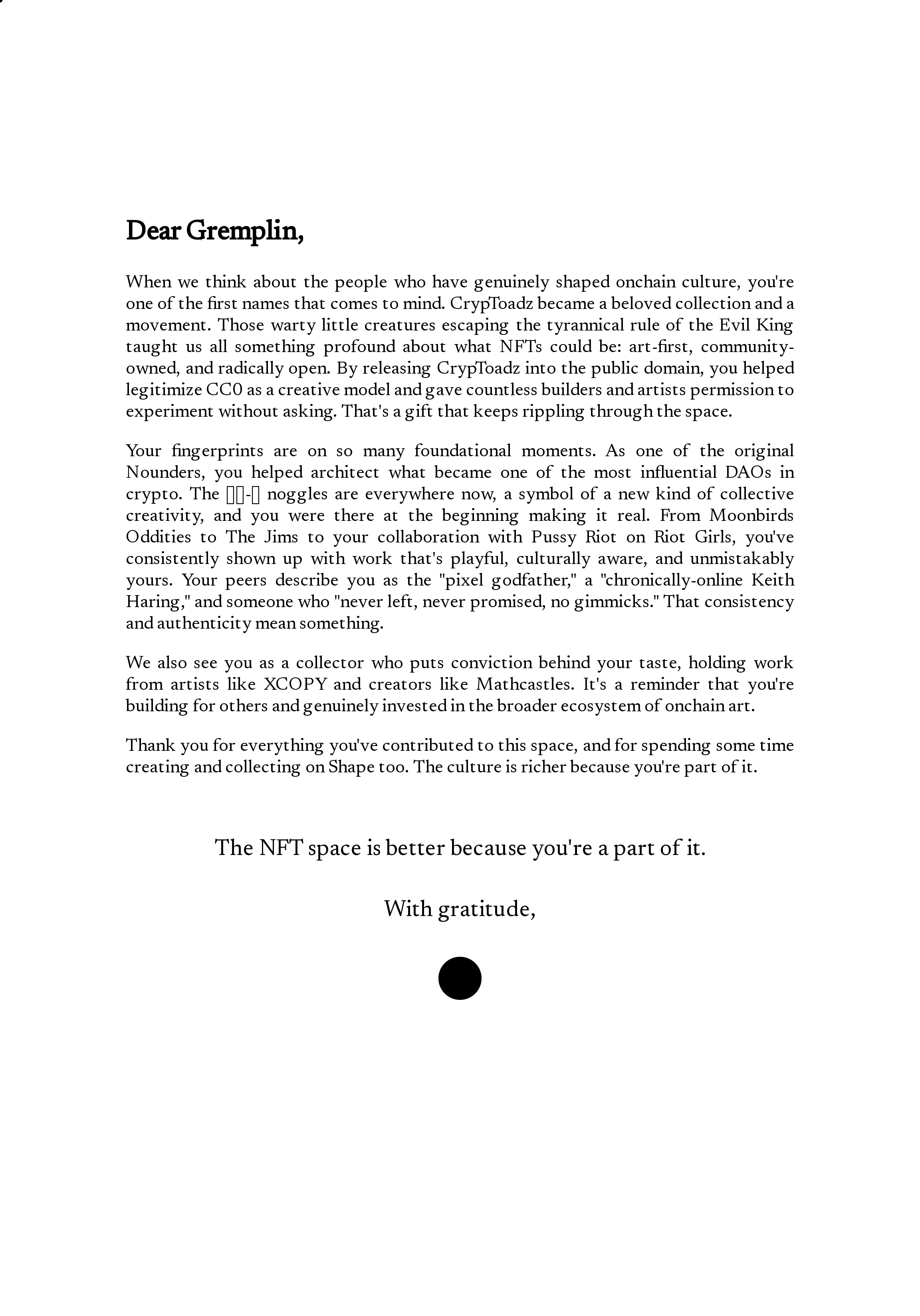Dear Gremplin