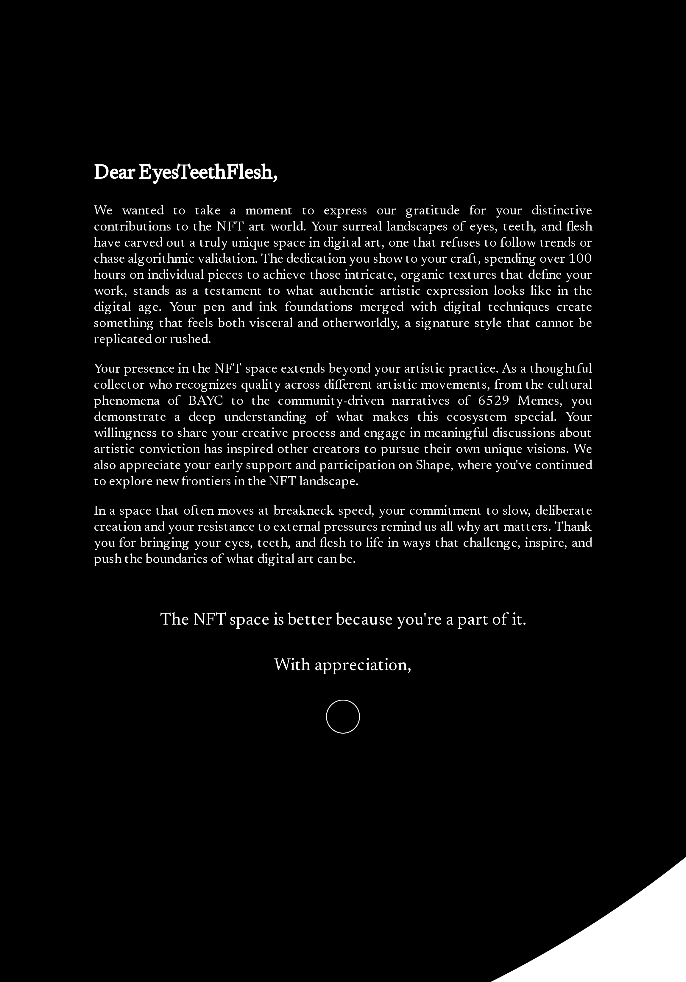 Dear EyesTeethFlesh