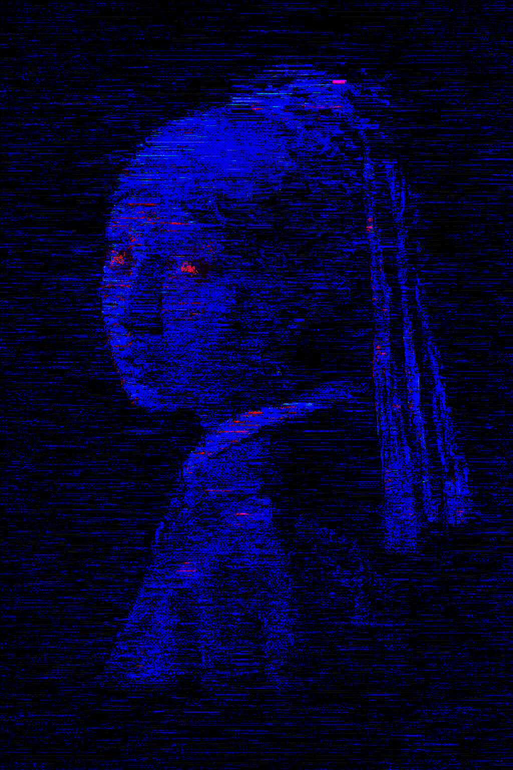 Girl with a pearl earring and red eyes