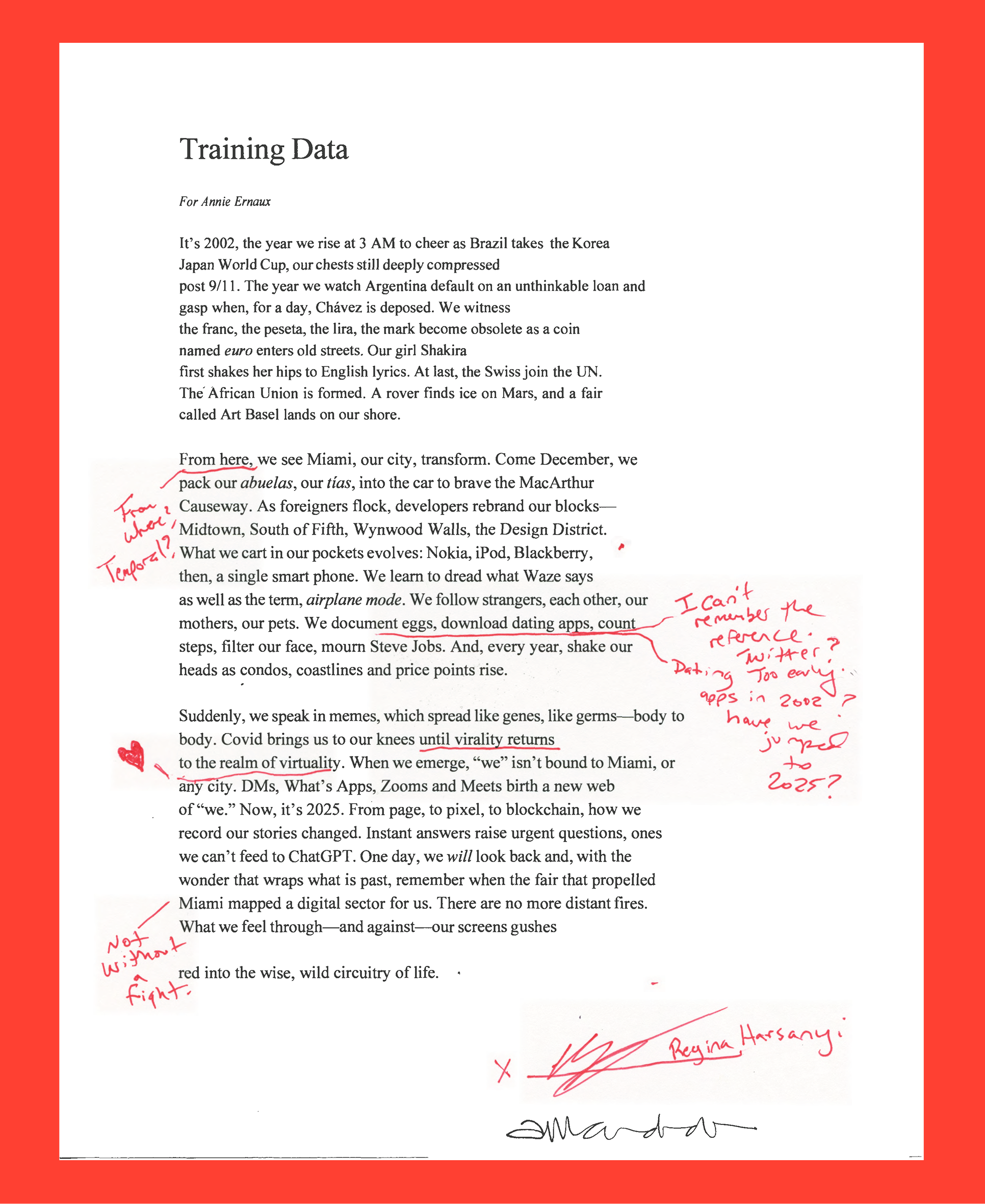 Regina Harsanyi’s Training Data
