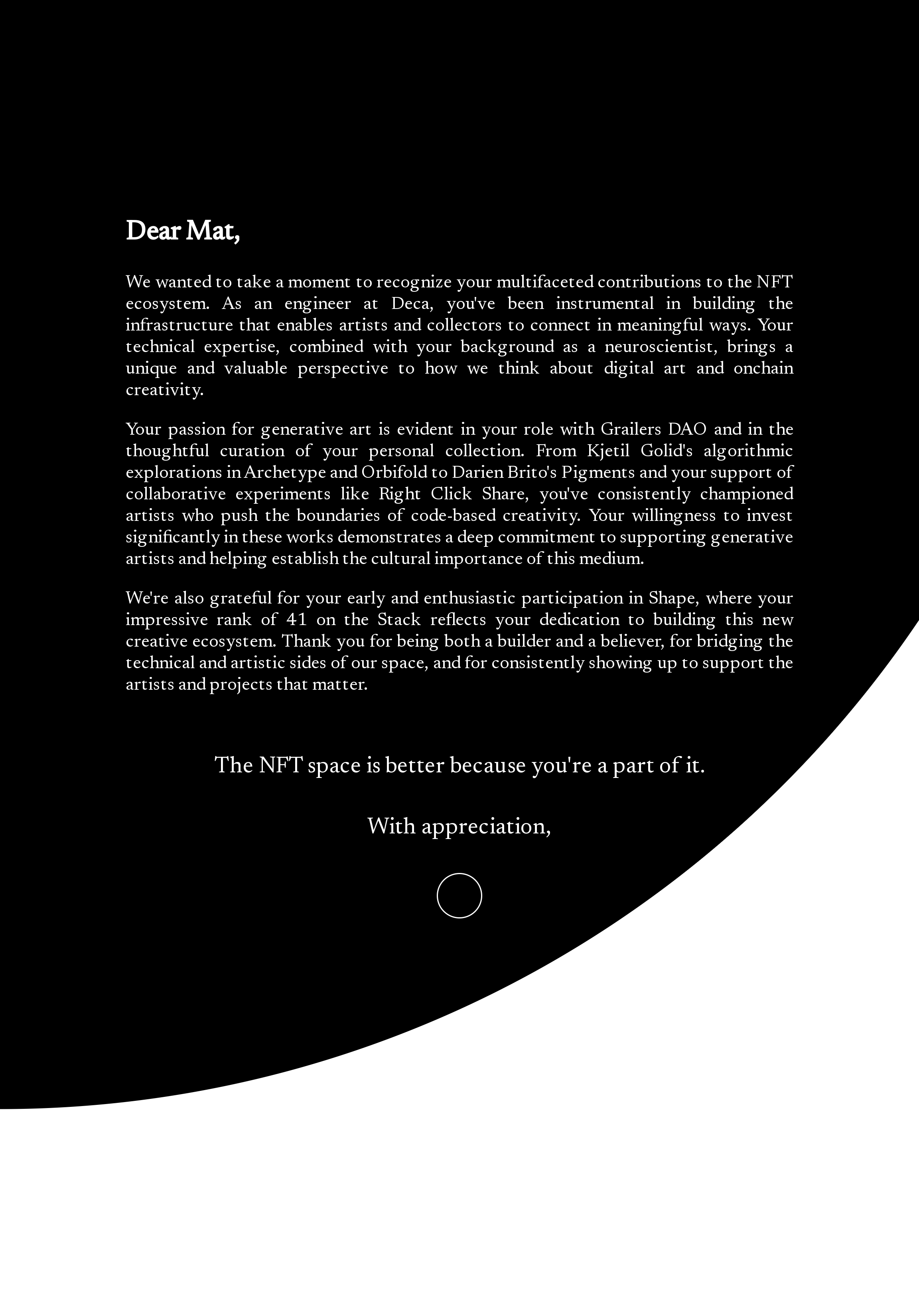 Dear Mat