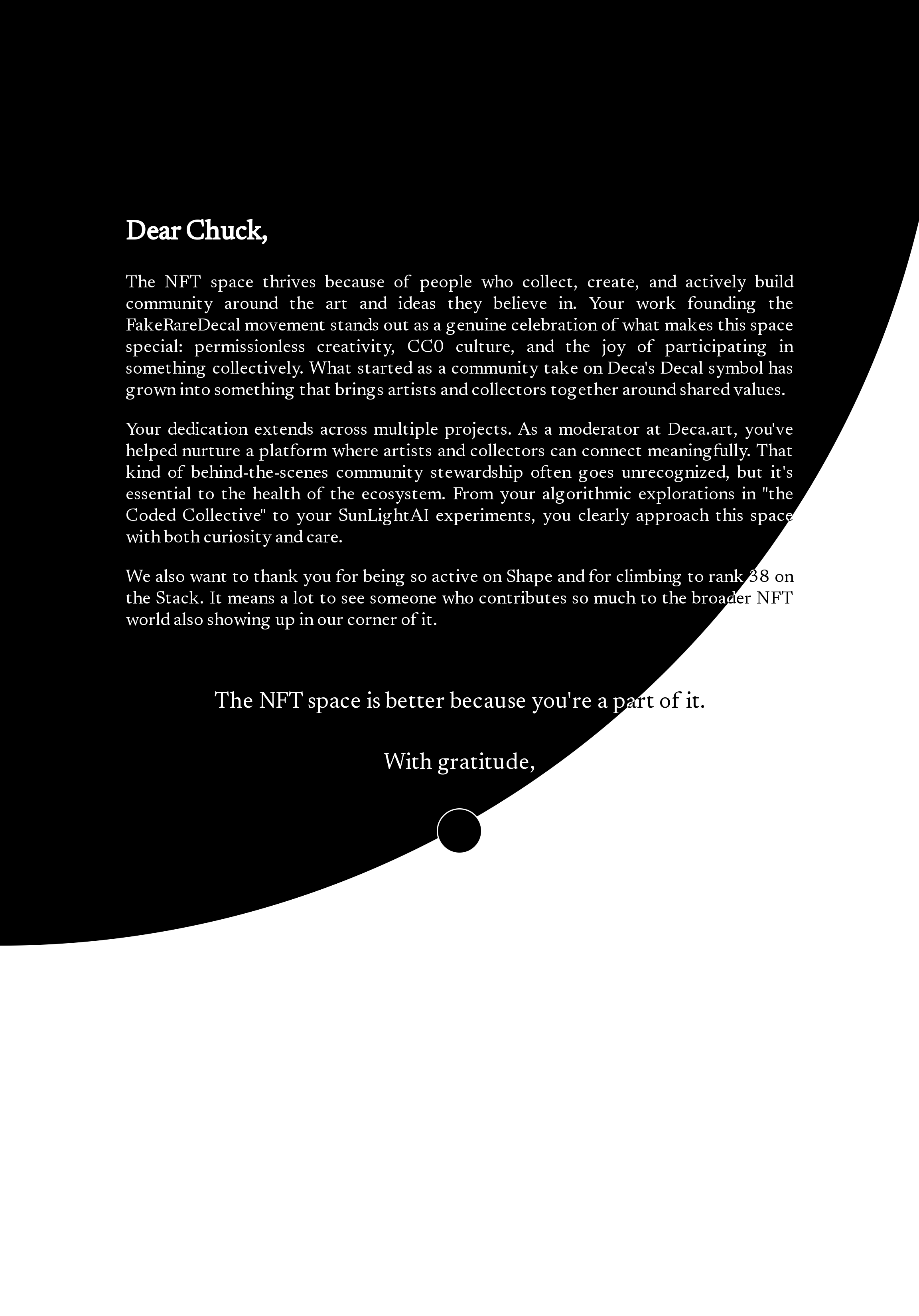 Dear Chuck