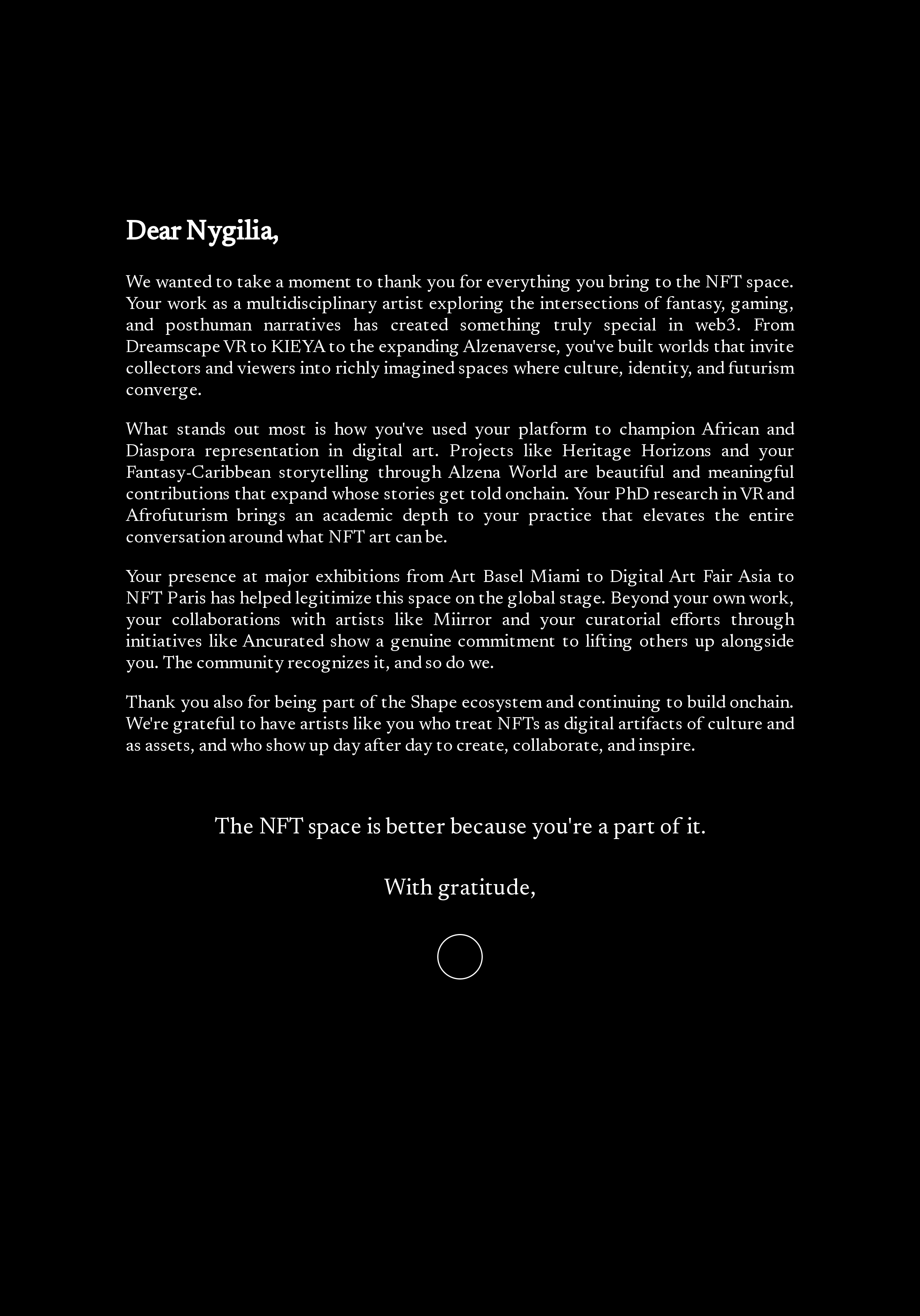Dear Nygilia