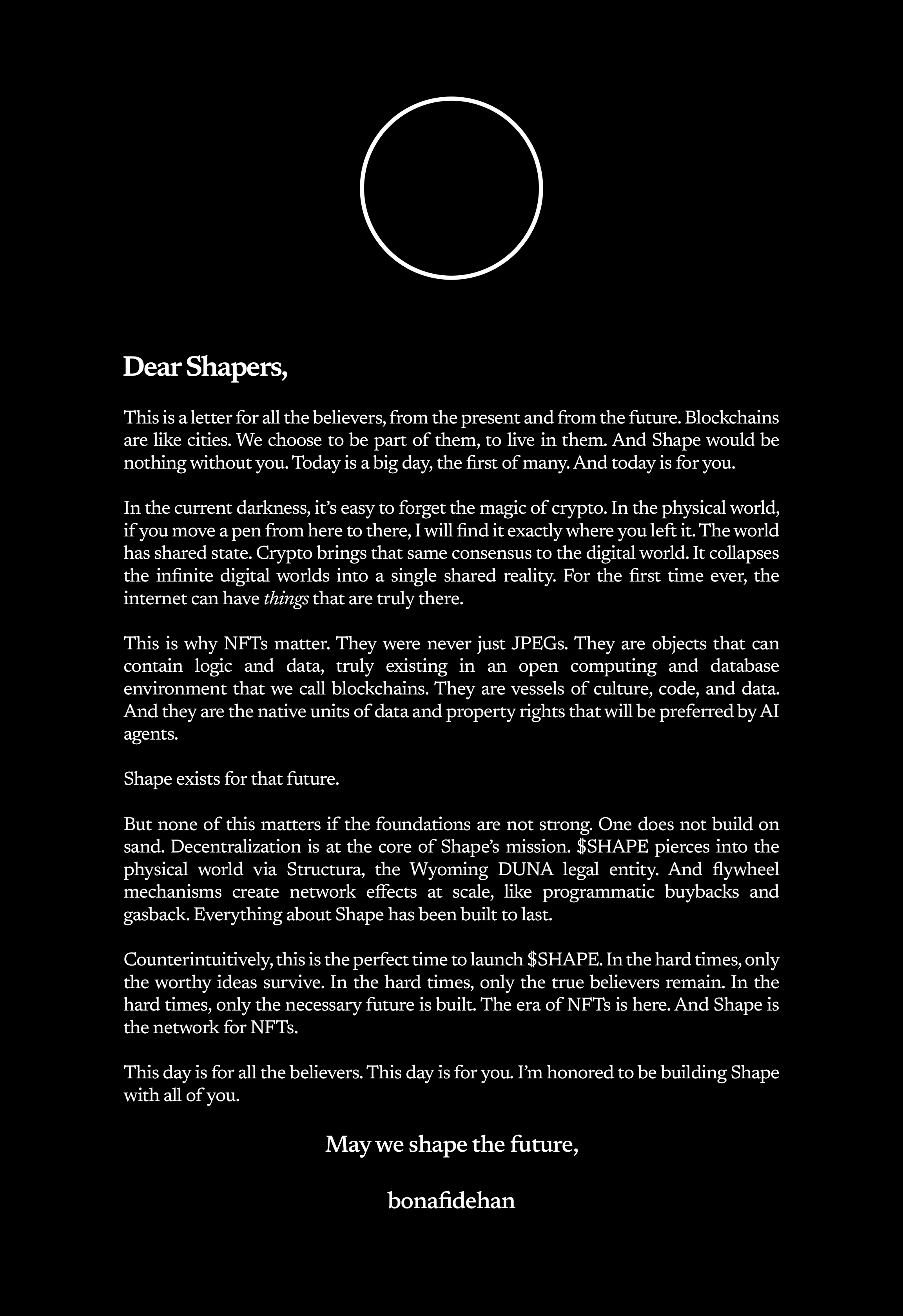 Letter from the founder
