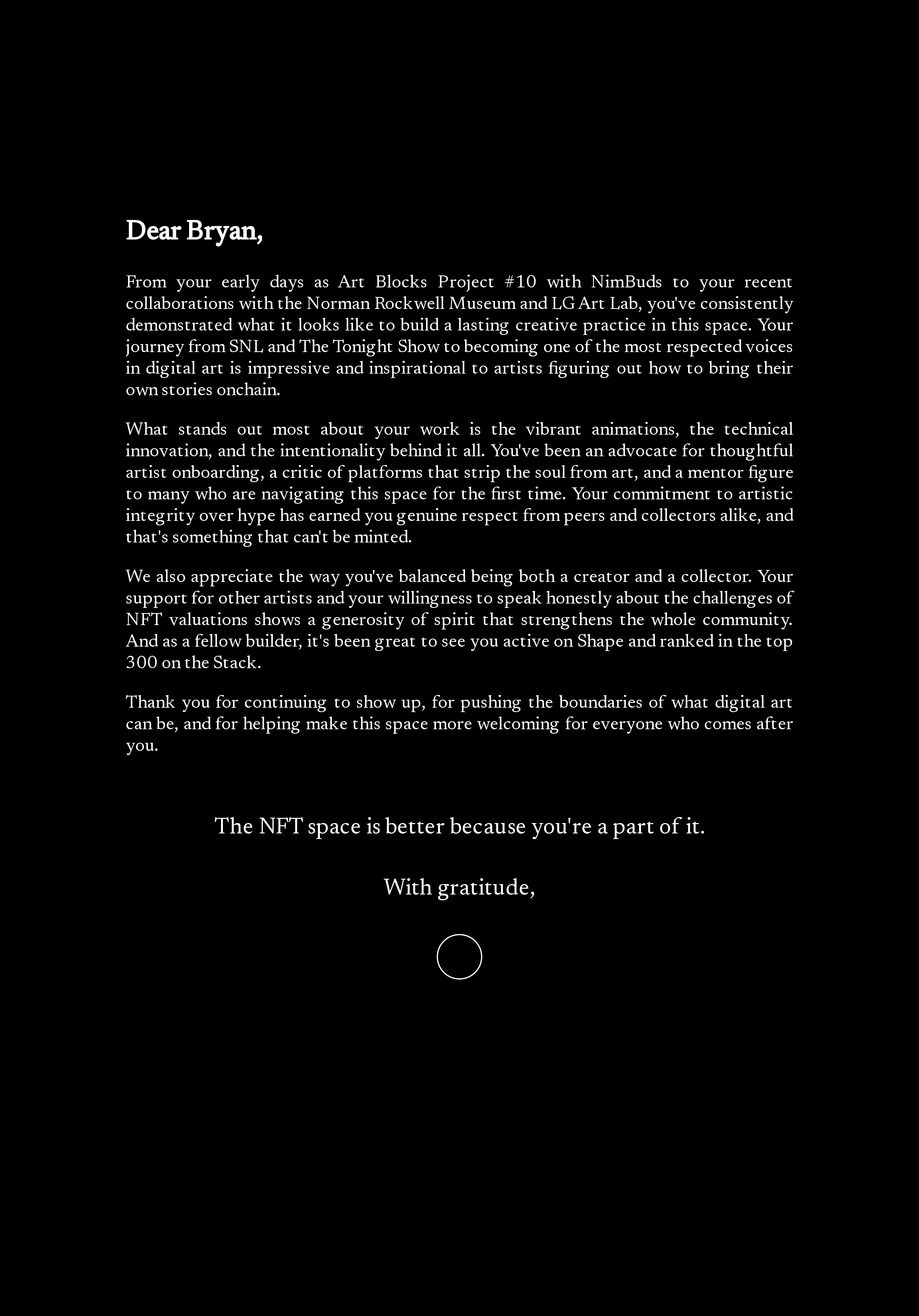 Dear Bryan