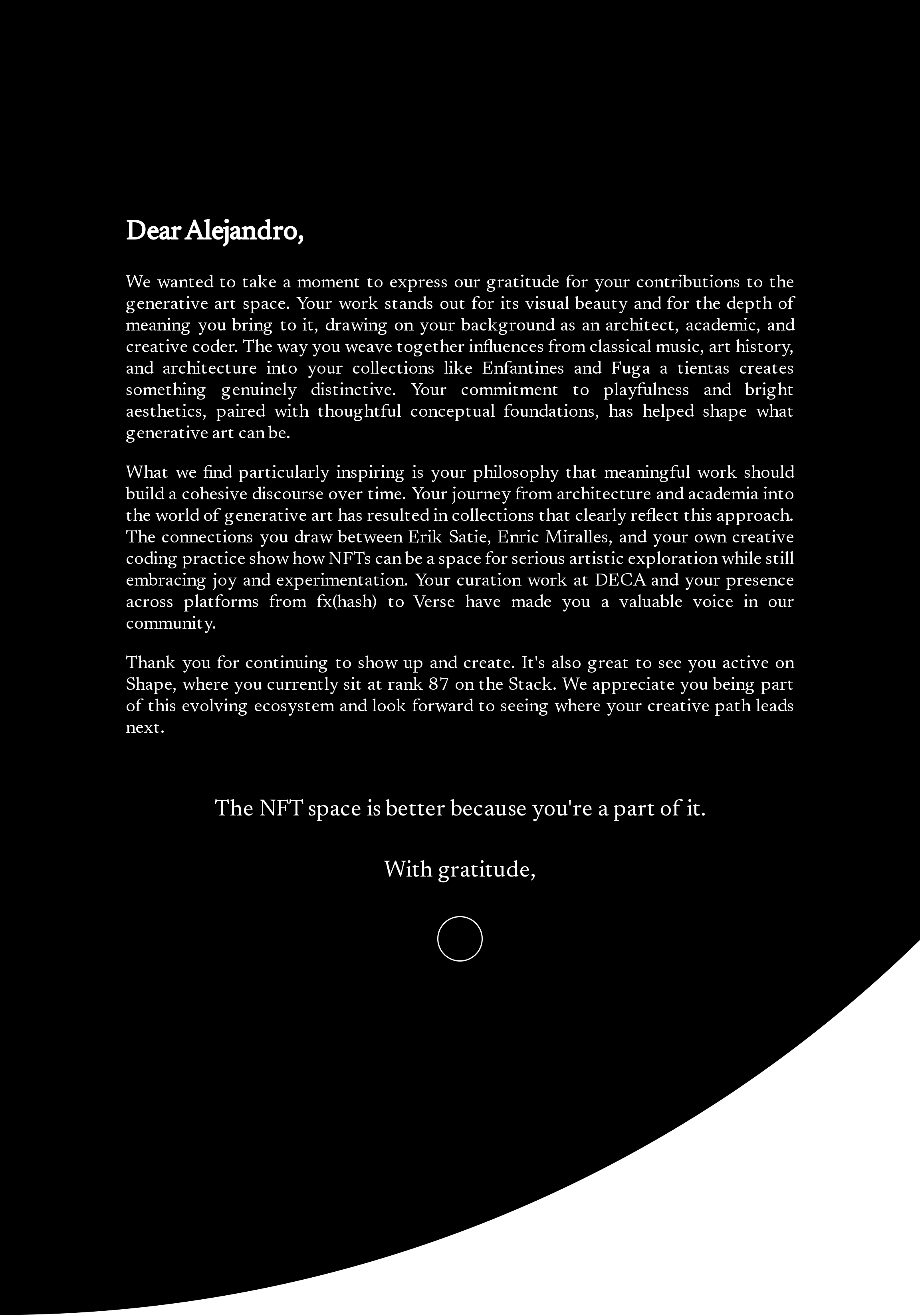 Dear Alejandro