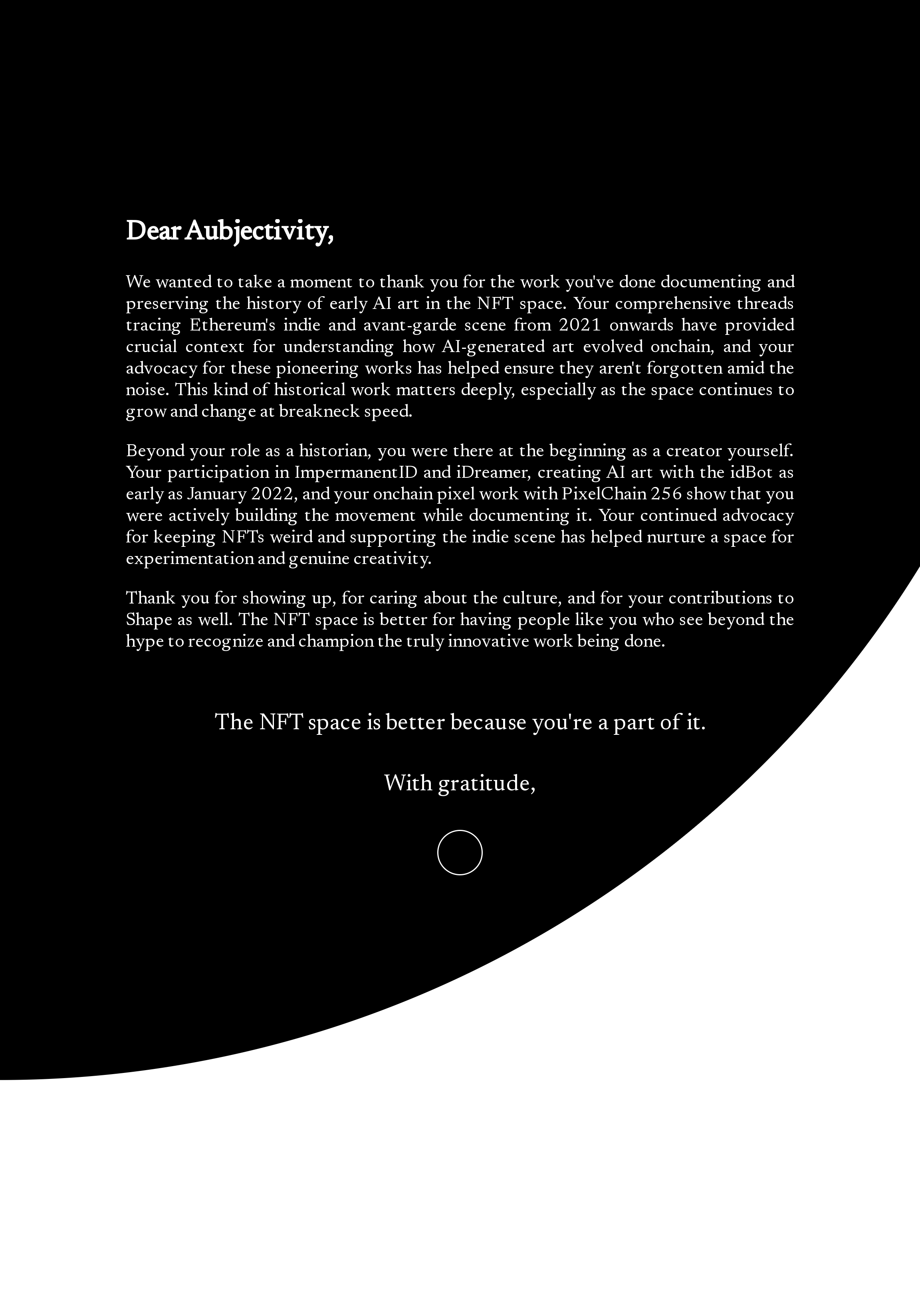 Dear Aubjectivity
