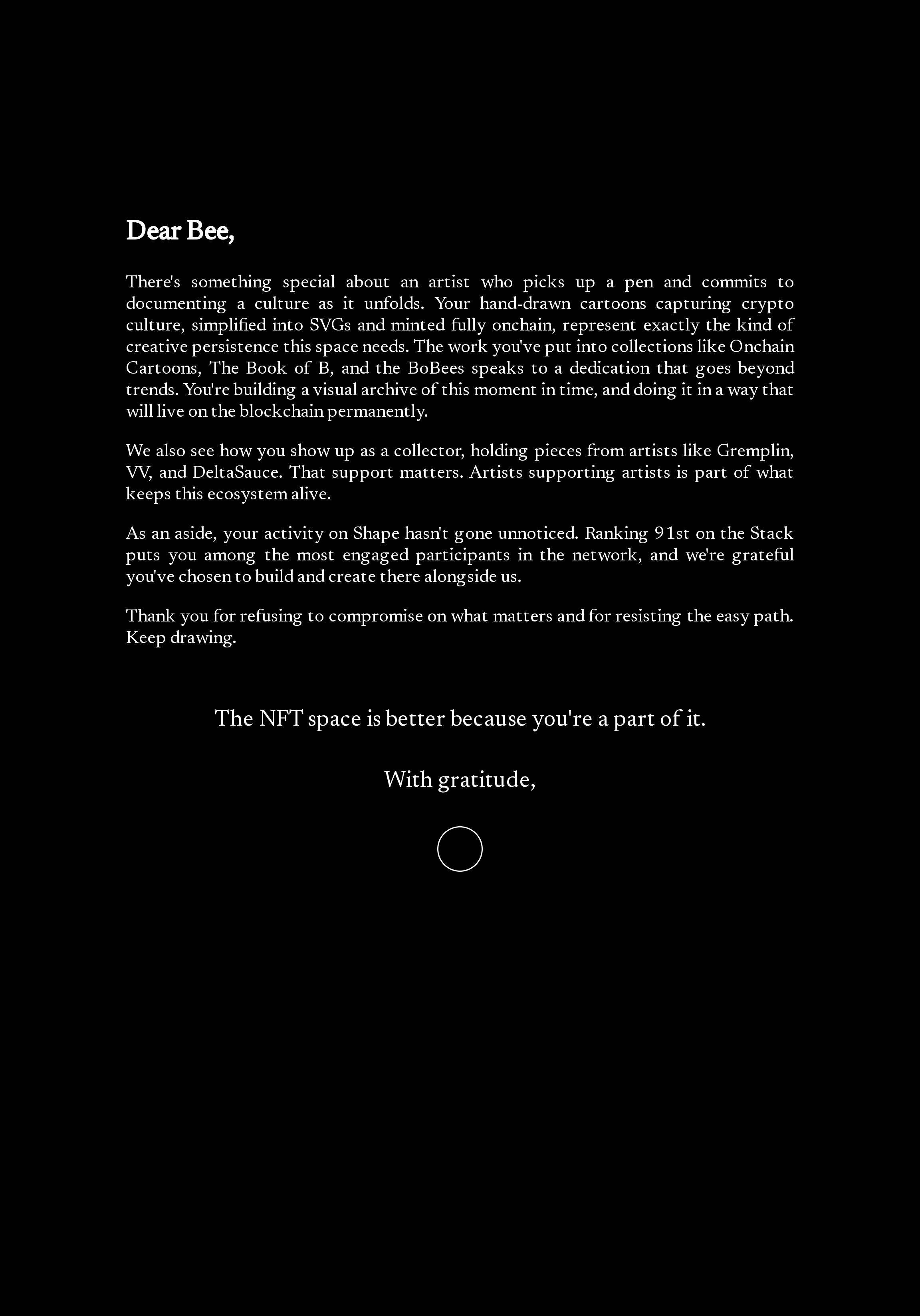 Dear Bee